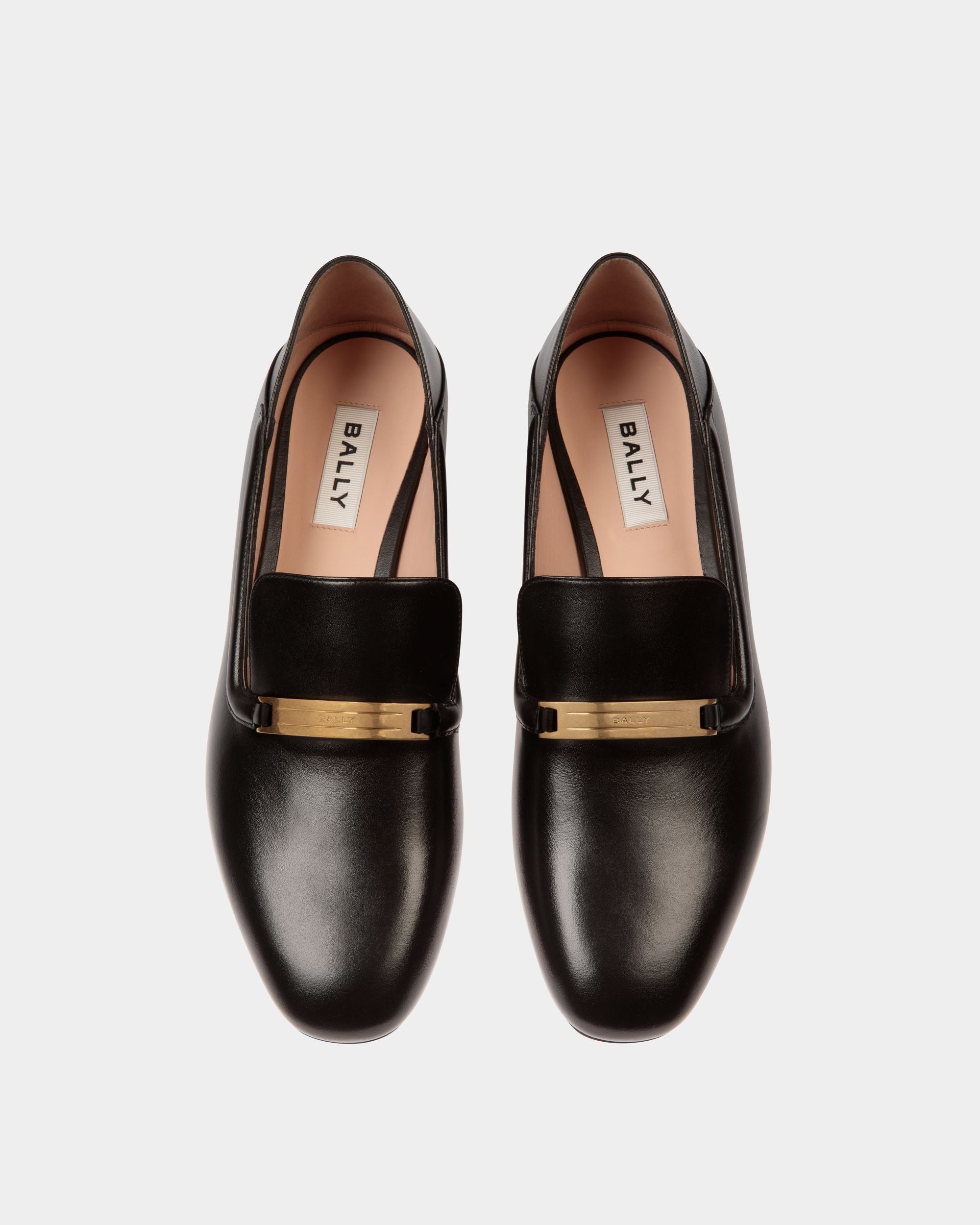 Slipper Deco En Cuir Noir - Femme - Bally - 04