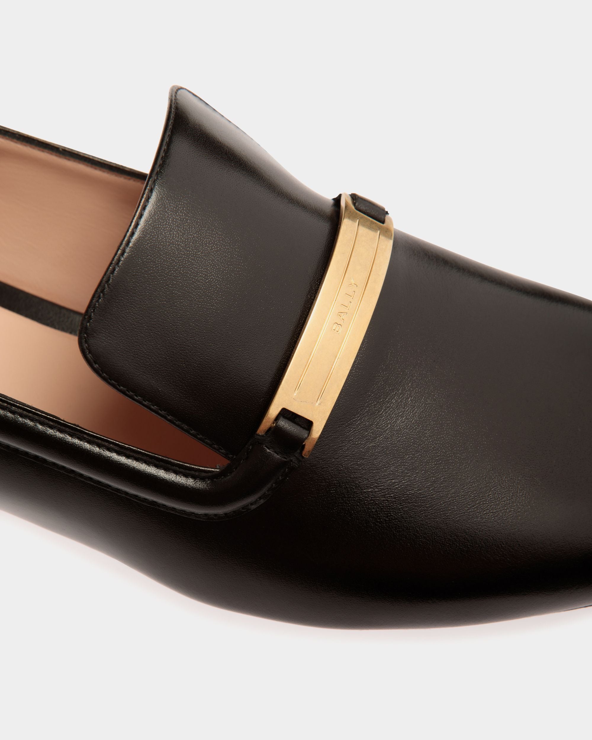 Slipper Deco En Cuir Noir - Femme - Bally - 05