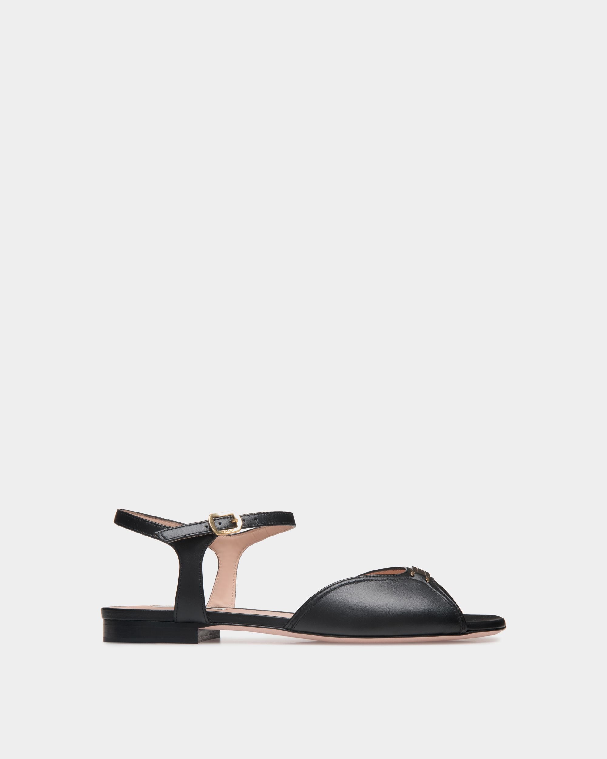 Flache Deco Sandalen Aus Leder In Schwarz - Damen - Bally - 01