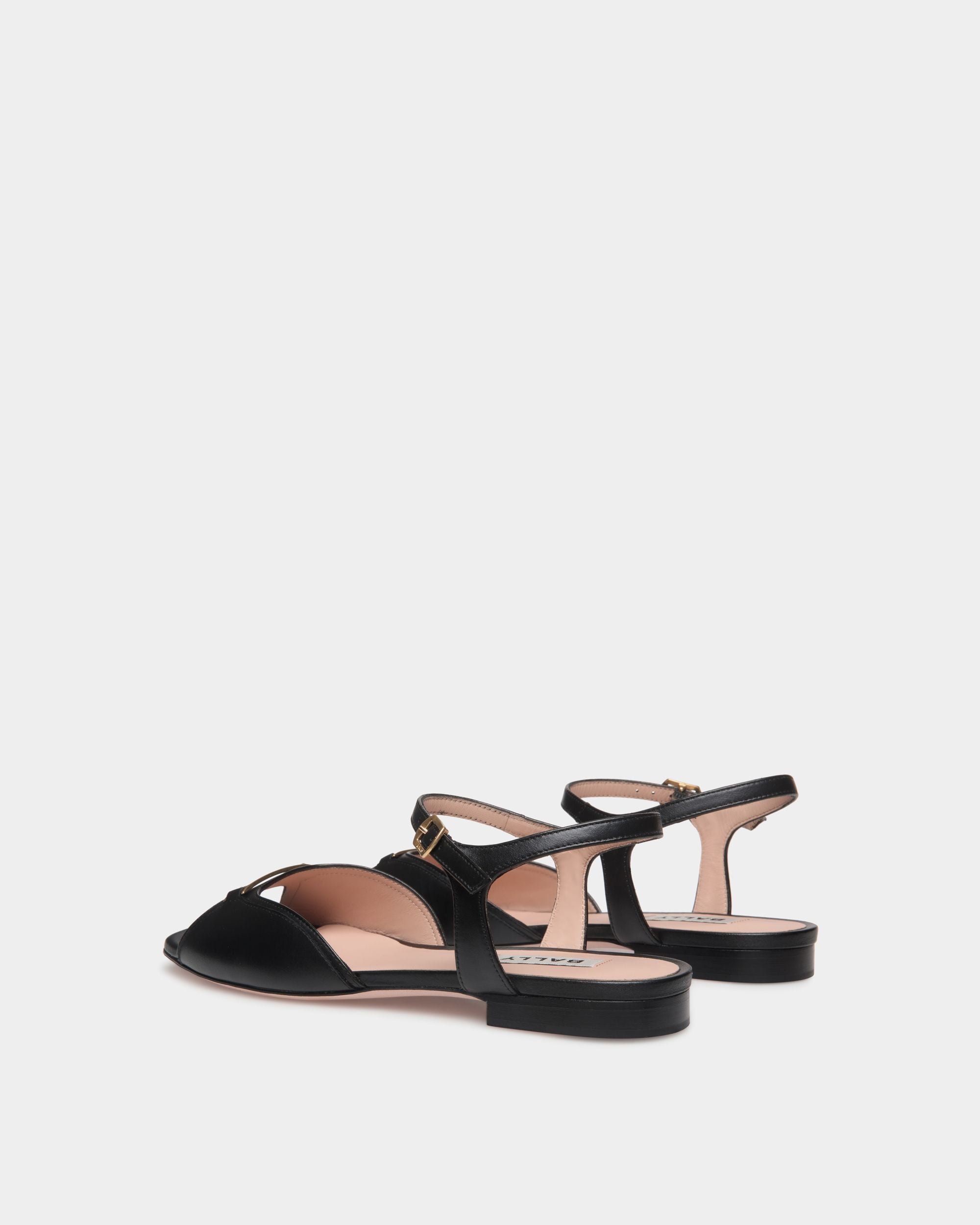 Flache Deco Sandalen Aus Leder In Schwarz - Damen - Bally - 04