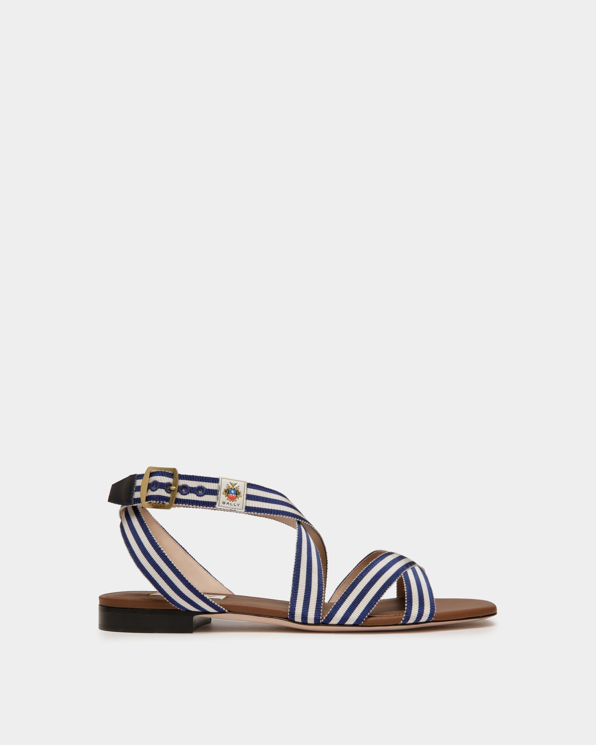 Sandalo Basso Sylt In Tessuto Navy Blue - Donna - Bally - 01