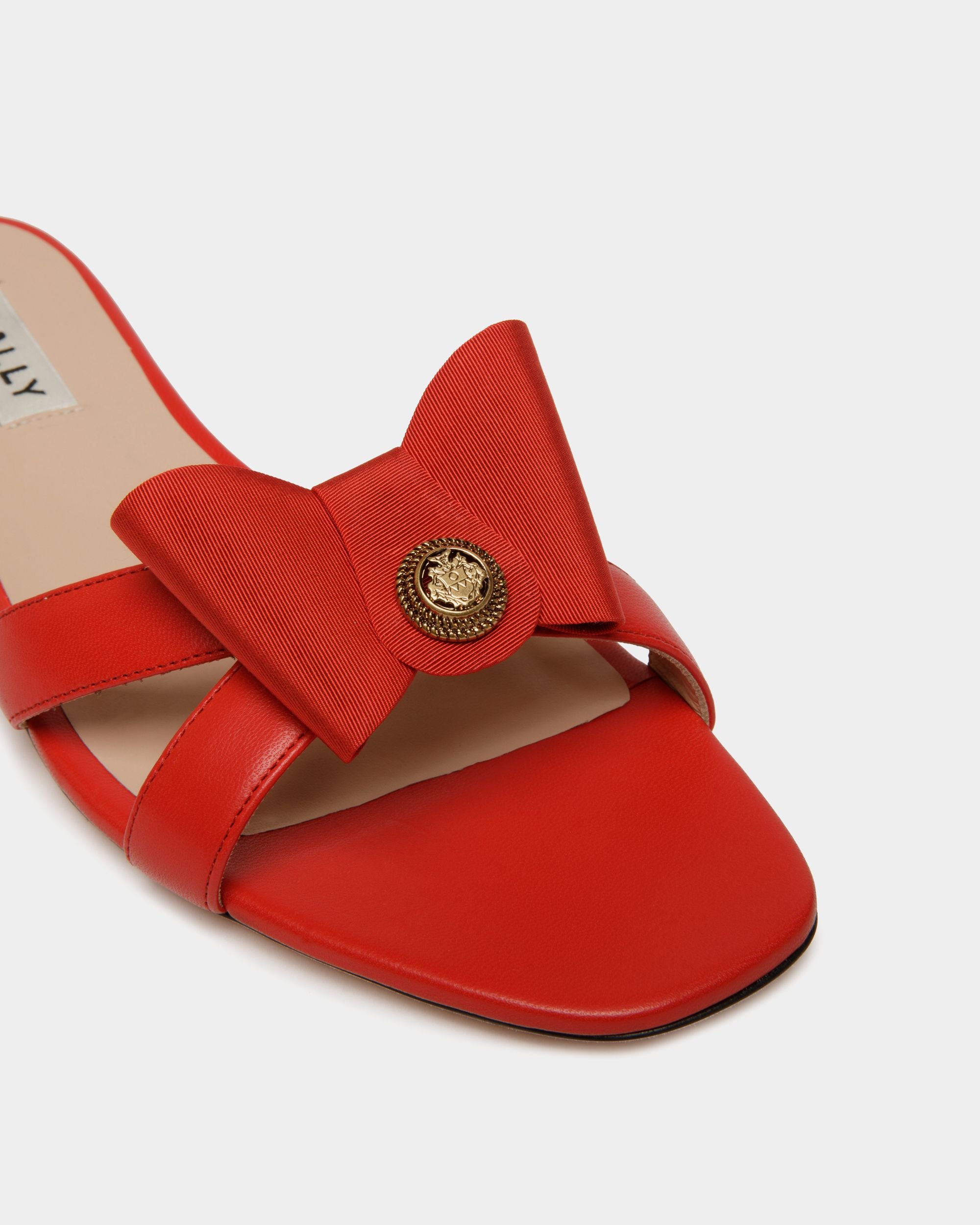 Flache B-Bow Sandalen Aus Leder In Rot - Damen - Bally - 06