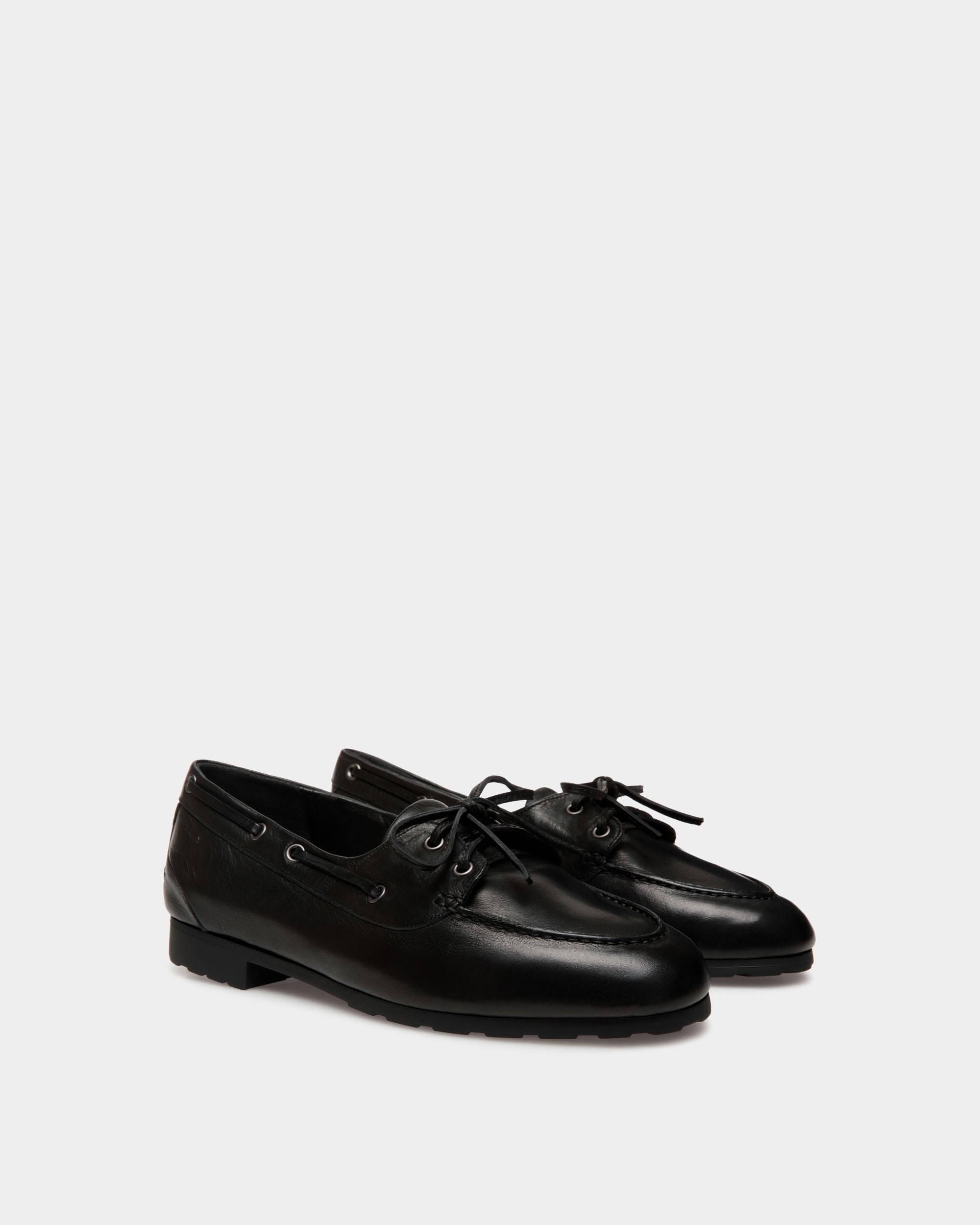 Mokassin Plume Aus Leder In Schwarz - Damen - Bally - 03