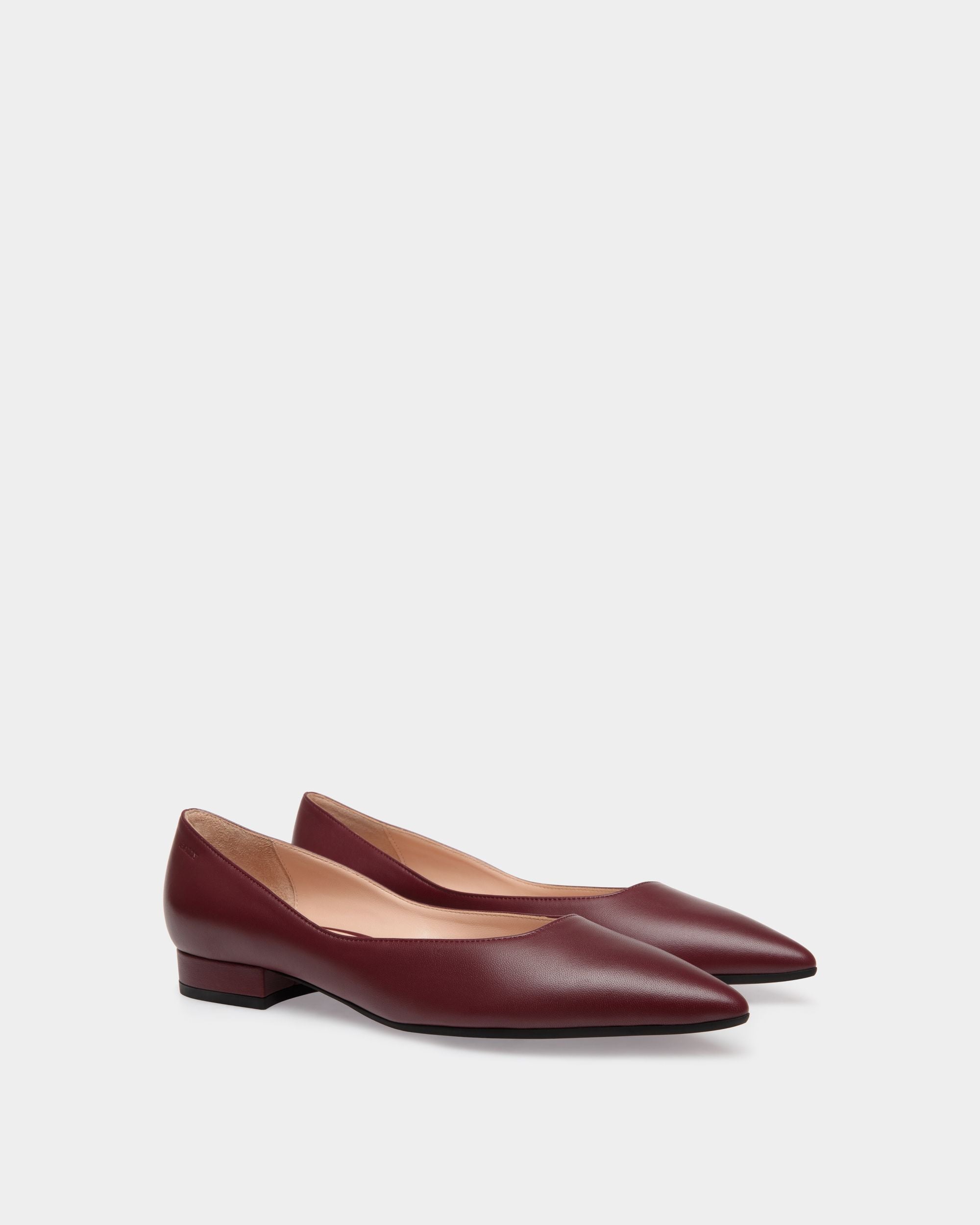 Flats In Red Leather - Damen - Bally - 02