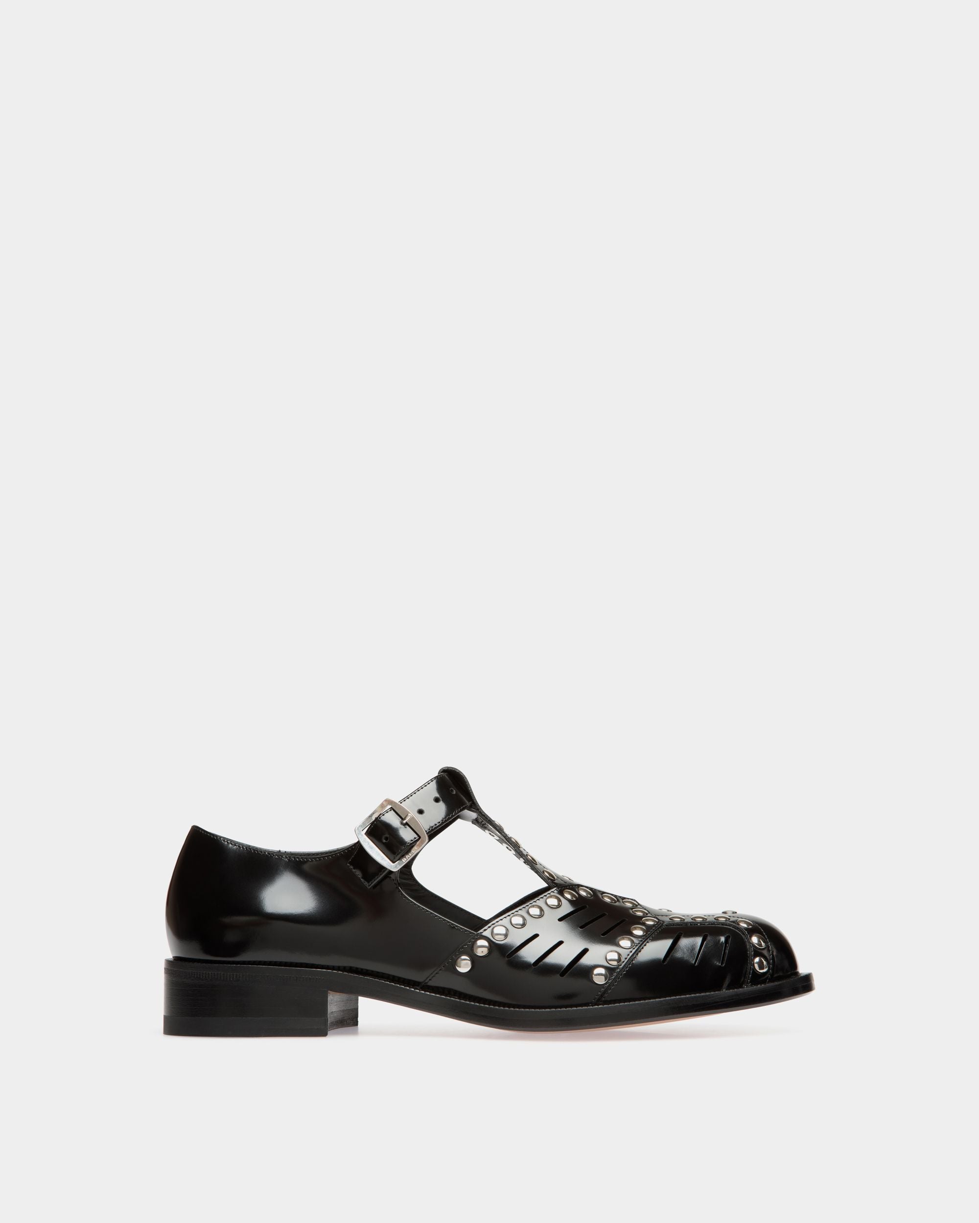 Spiegel Flat Sandal in Black Leather - Women's - Bally - 01