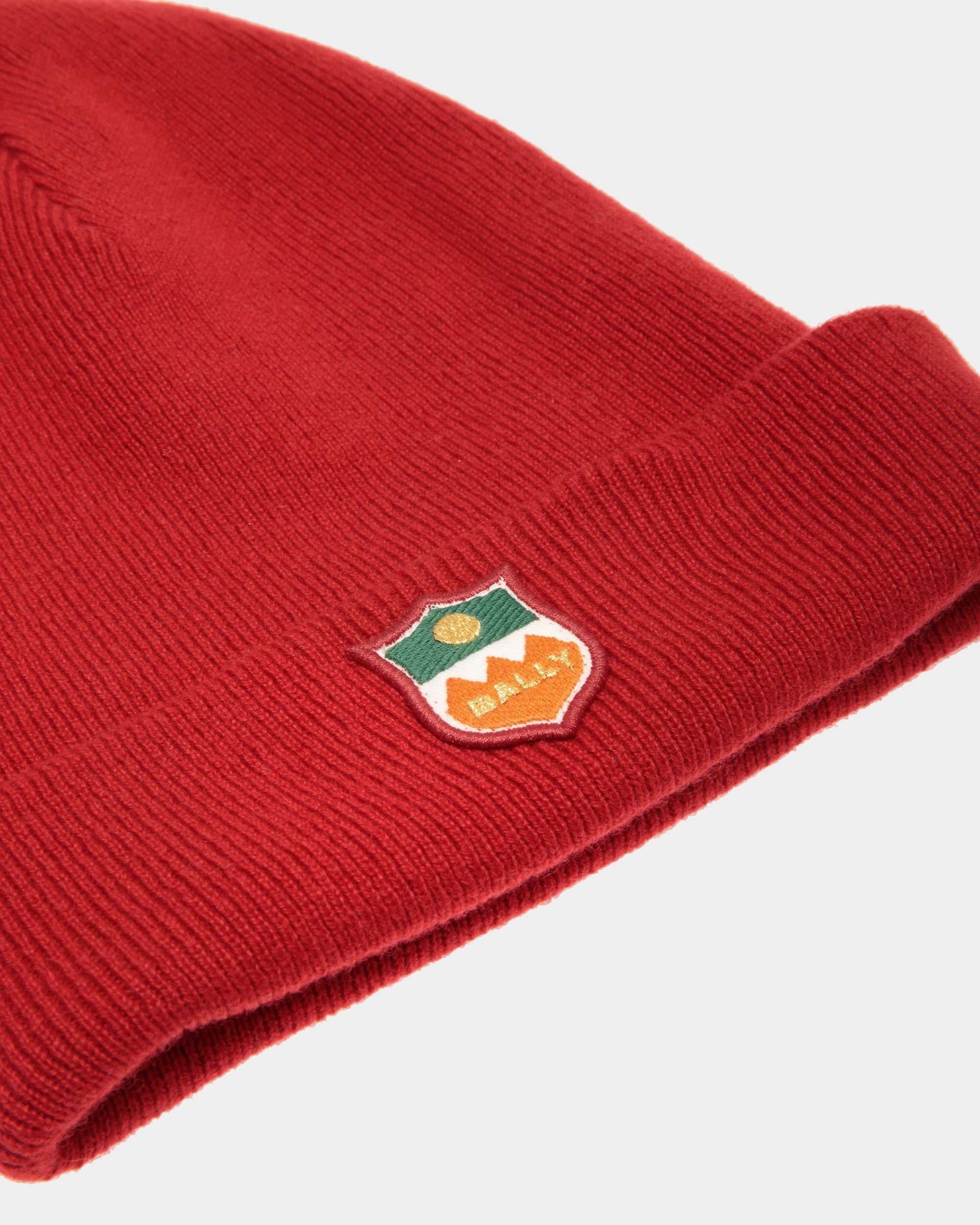 Beanie-Mütze für Damen aus rotem Kaschmir | Bally | Still Life Detail