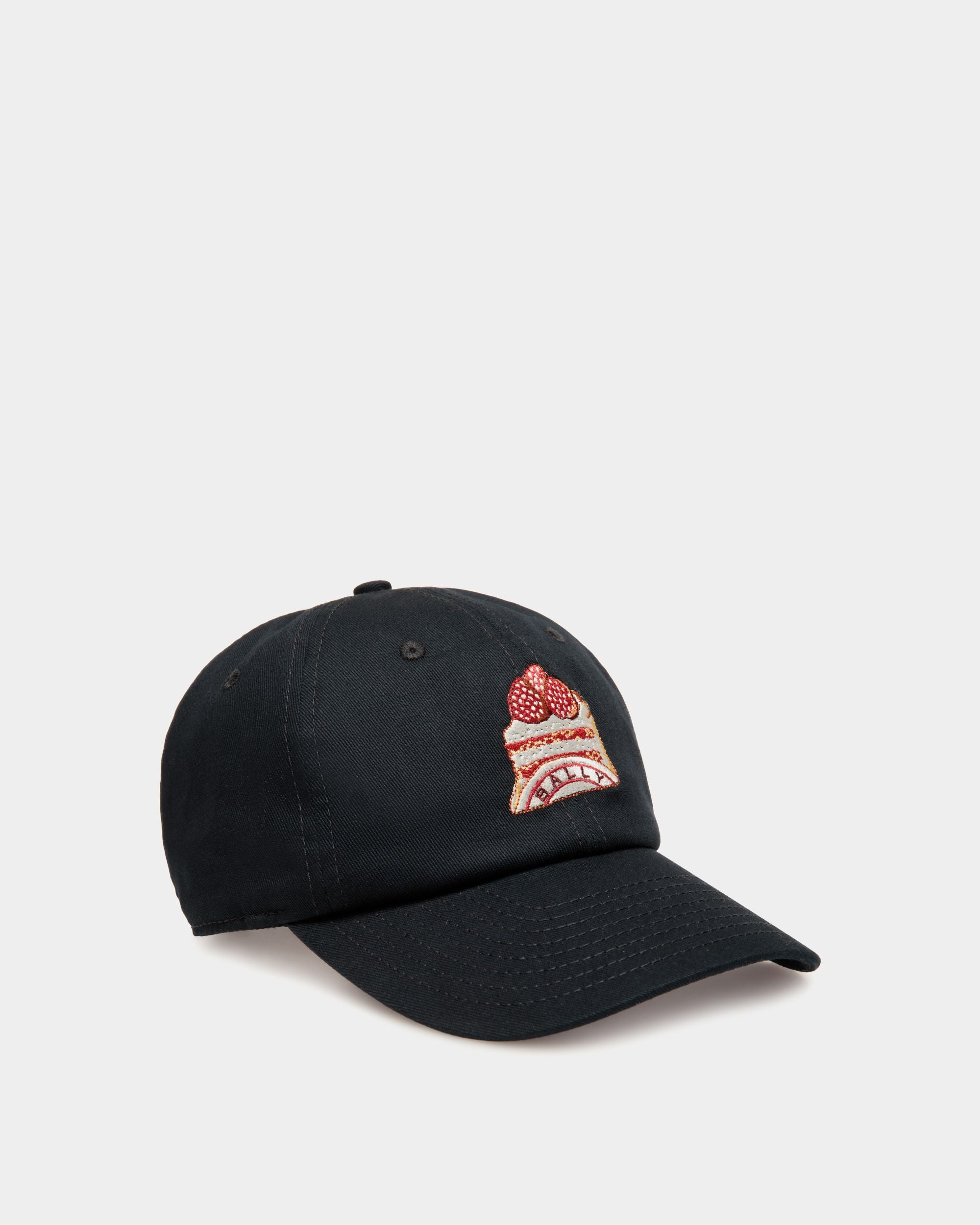 Baseball Hat with Bally Cake in Navy Blue Cotton - Women's - Bally - 01