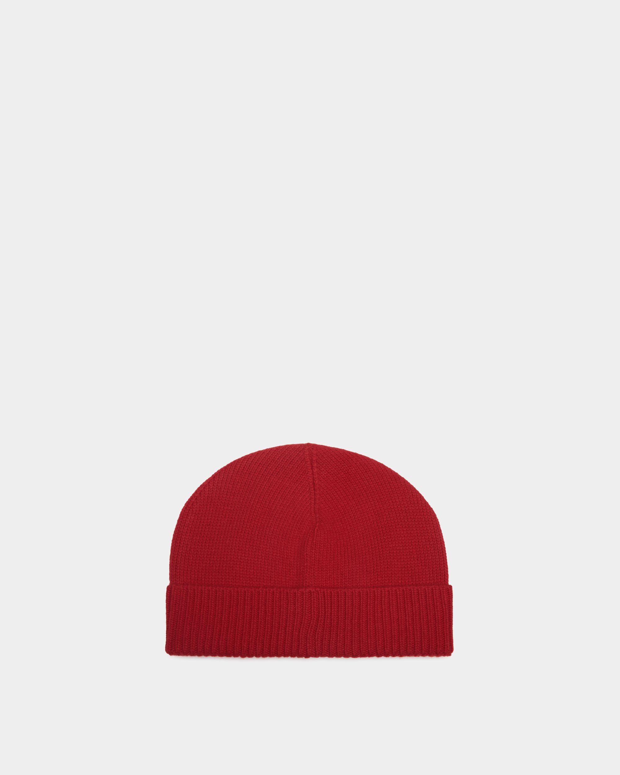 Winter Capsule Beanie Mit Alpenblumen Aus Wolle In Rot - Damen - Bally - 03