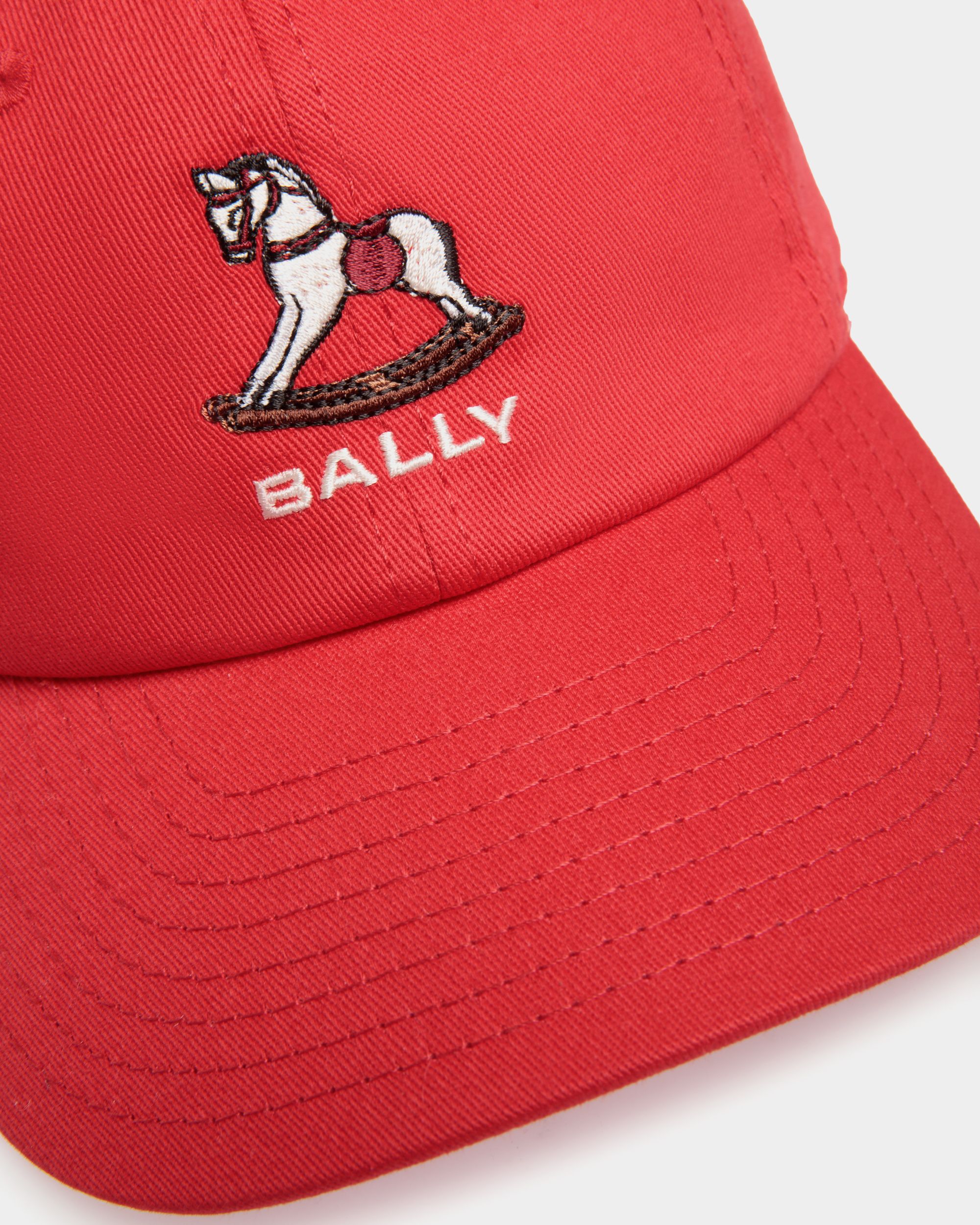 Baseballmütze Mit Beni Bischof Schaukelpferd Aus Roter Baumwolle - Damen - Bally - 03