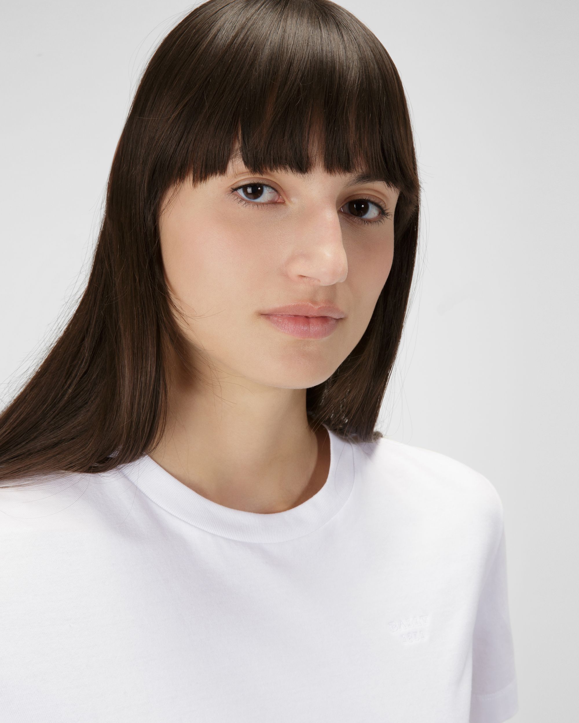 T-Shirt Aus Weisser Bio-Baumwolle - Damen - Bally - 03