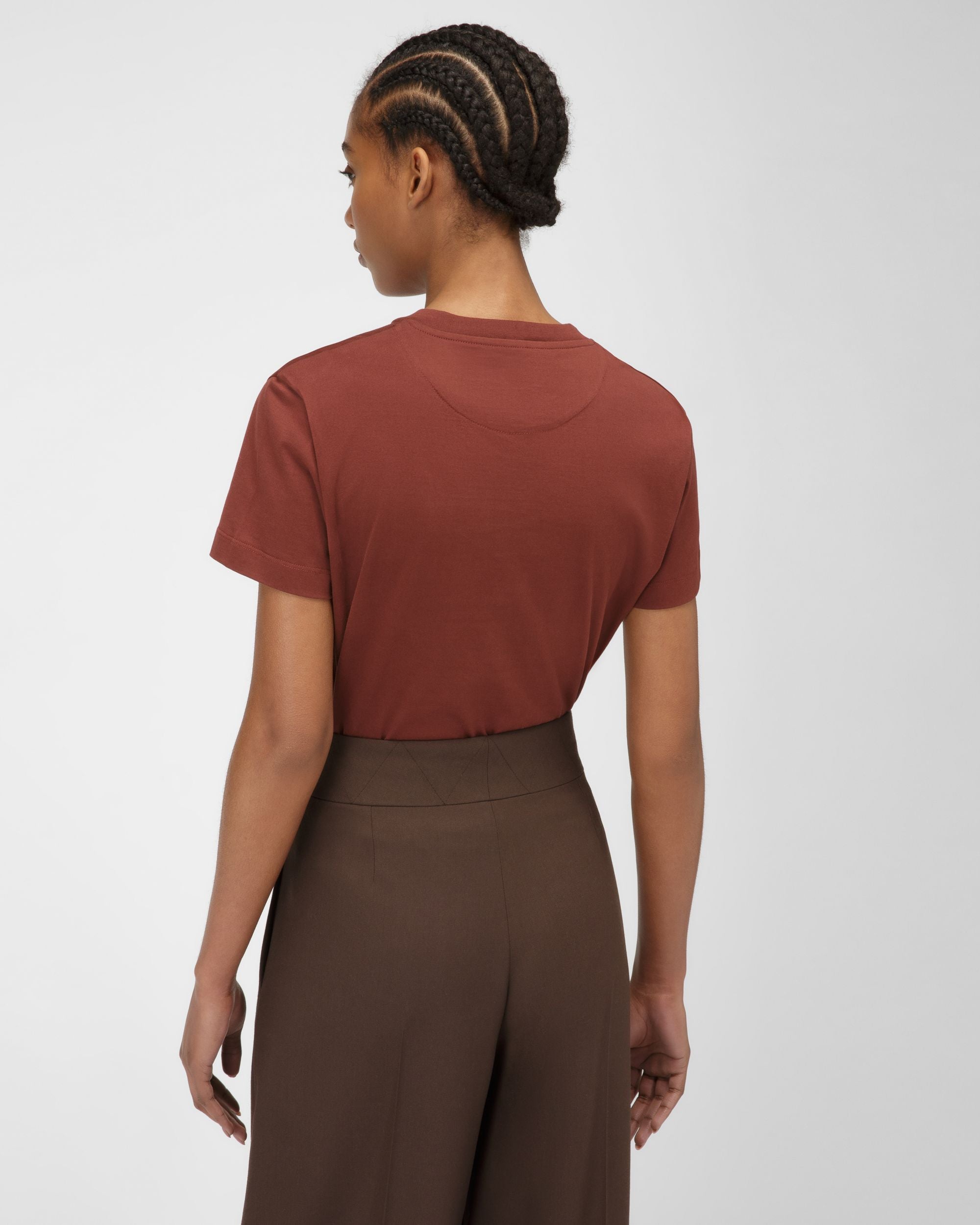 T-Shirt En Coton Biologique Rouge Héritage - Femme - Bally - 03