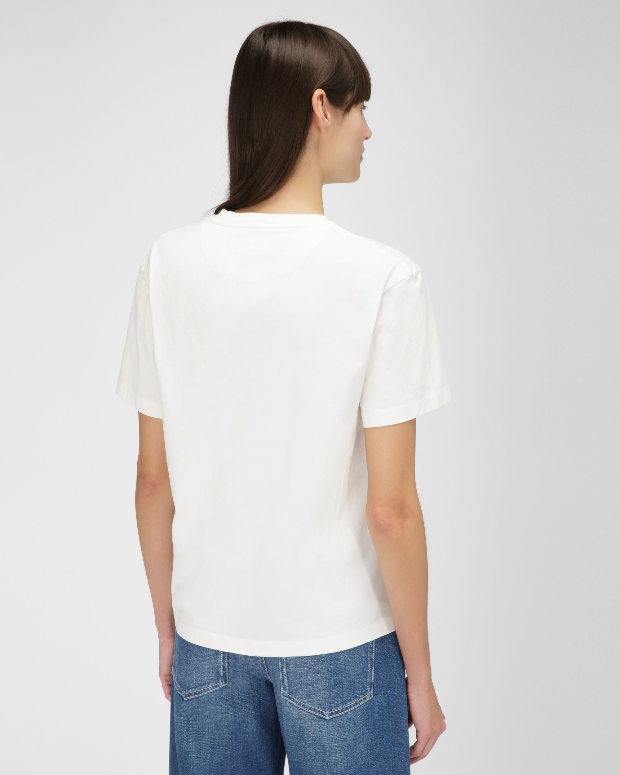 T-Shirt Aus Elfenbeinfarbener Bio-Baumwolle - Damen - Bally - 03