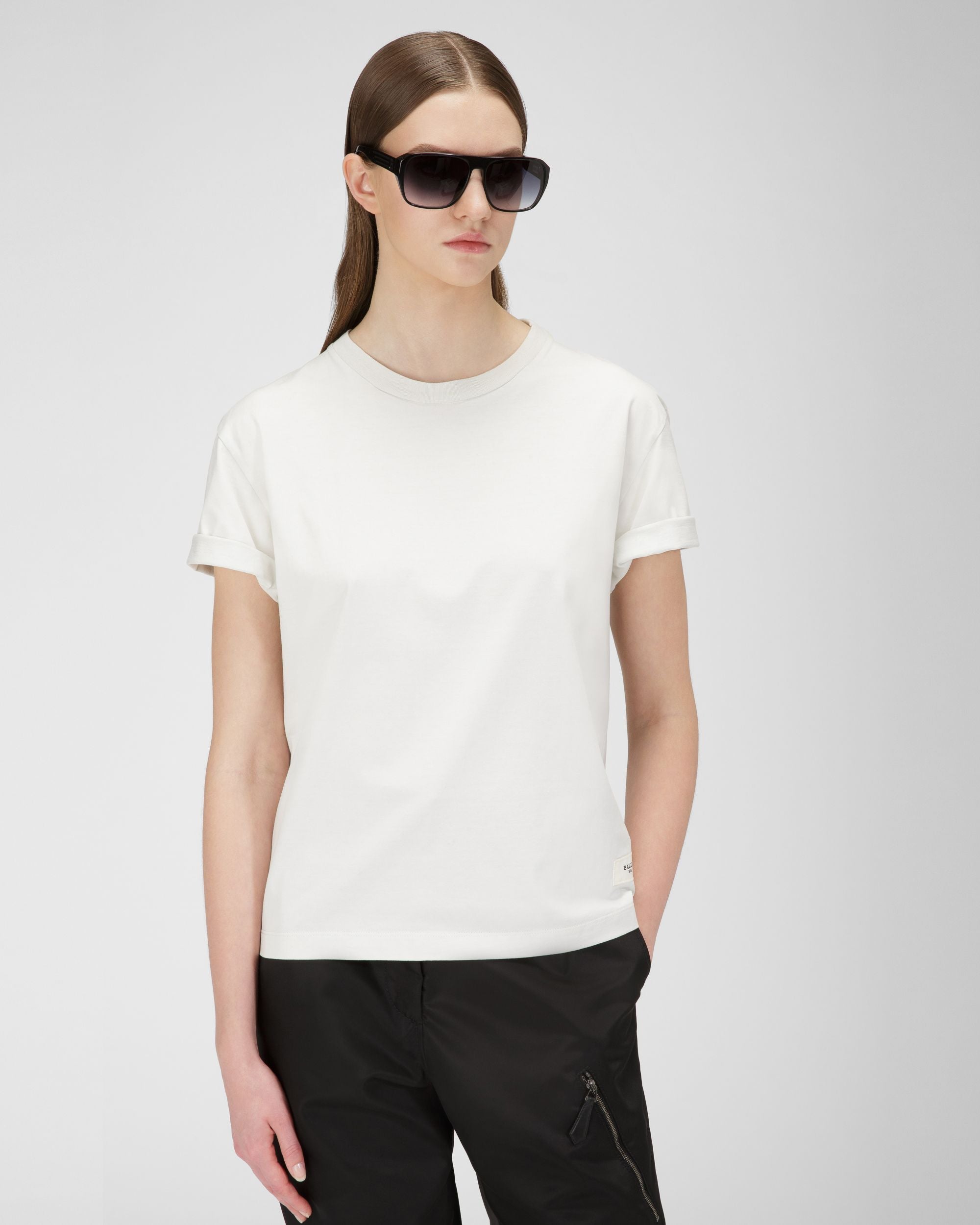 Logo Baumwoll-T-Shirt - Damen - Bally - 01