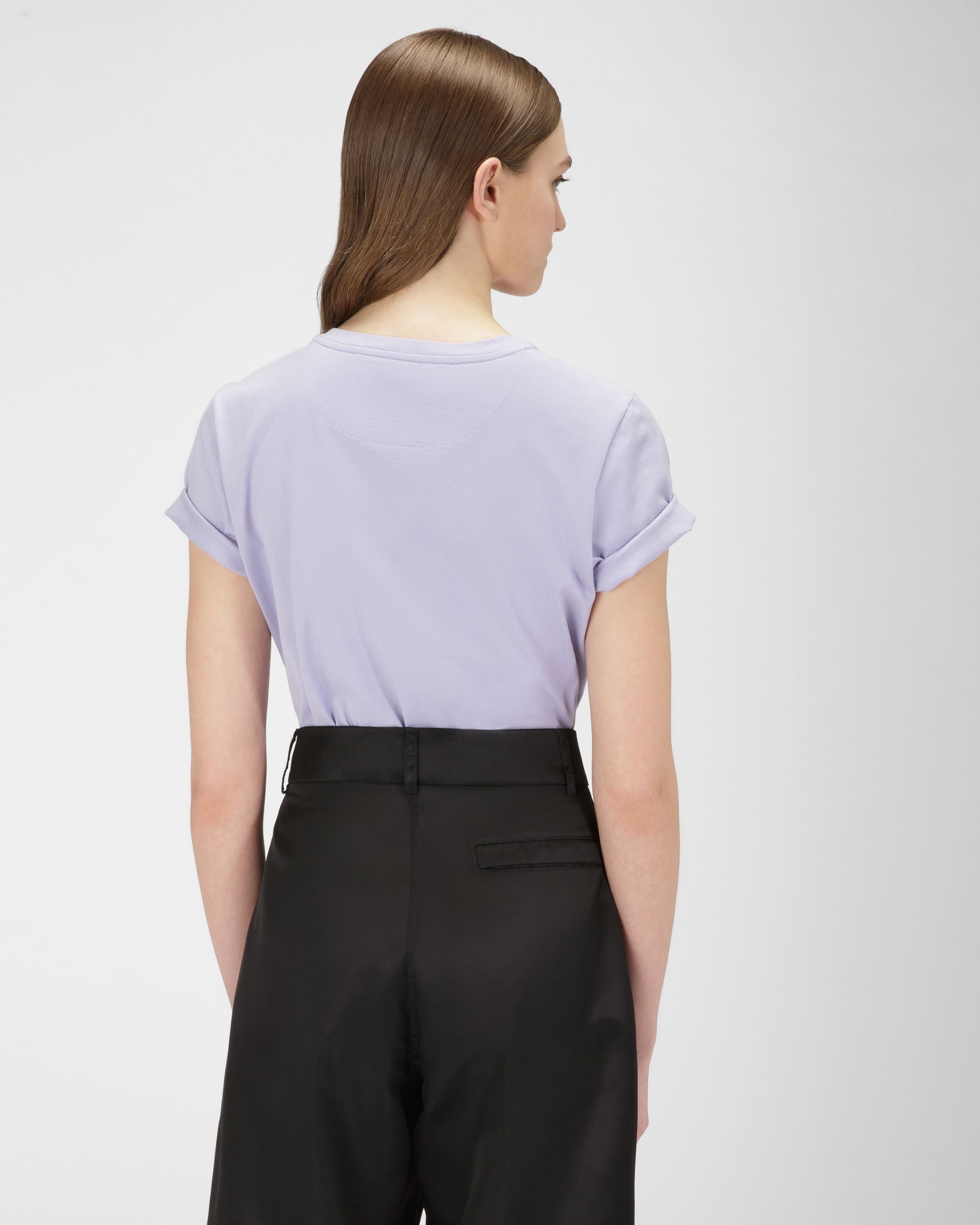 T-Shirt Aus Fliederfarbener Baumwolle - Damen - Bally - 03