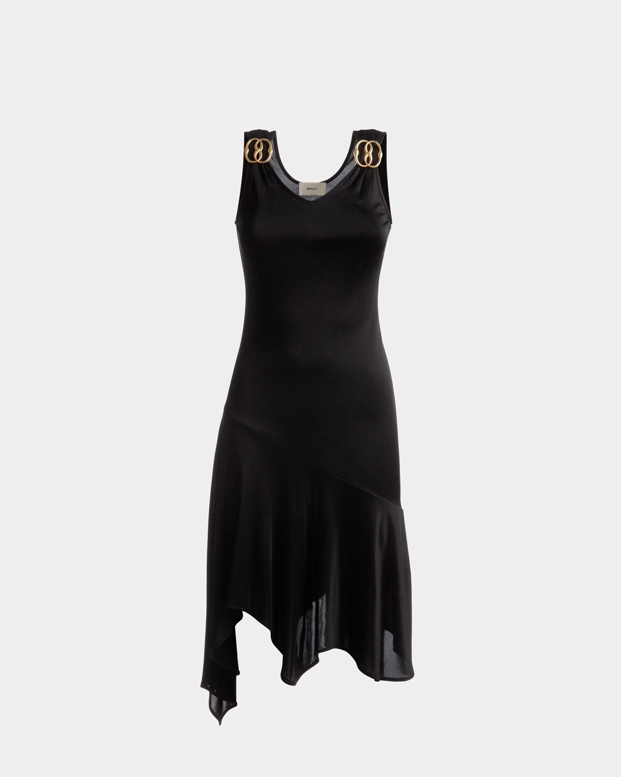 Asymmetrisches Kleid Aus schwarzem Viskosegemisch - Damen - Bally - 01
