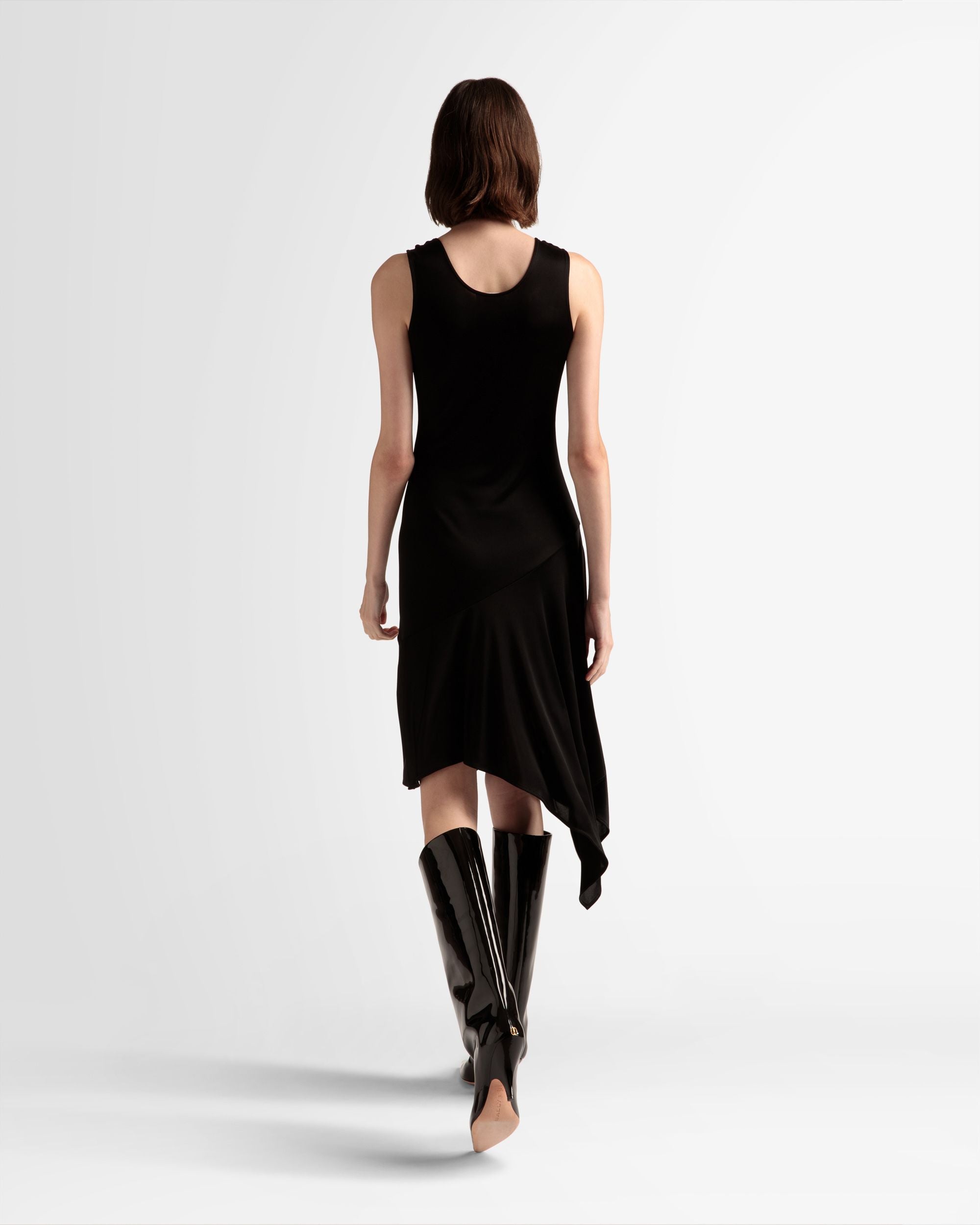 Asymmetrisches Kleid Aus schwarzem Viskosegemisch - Damen - Bally - 06