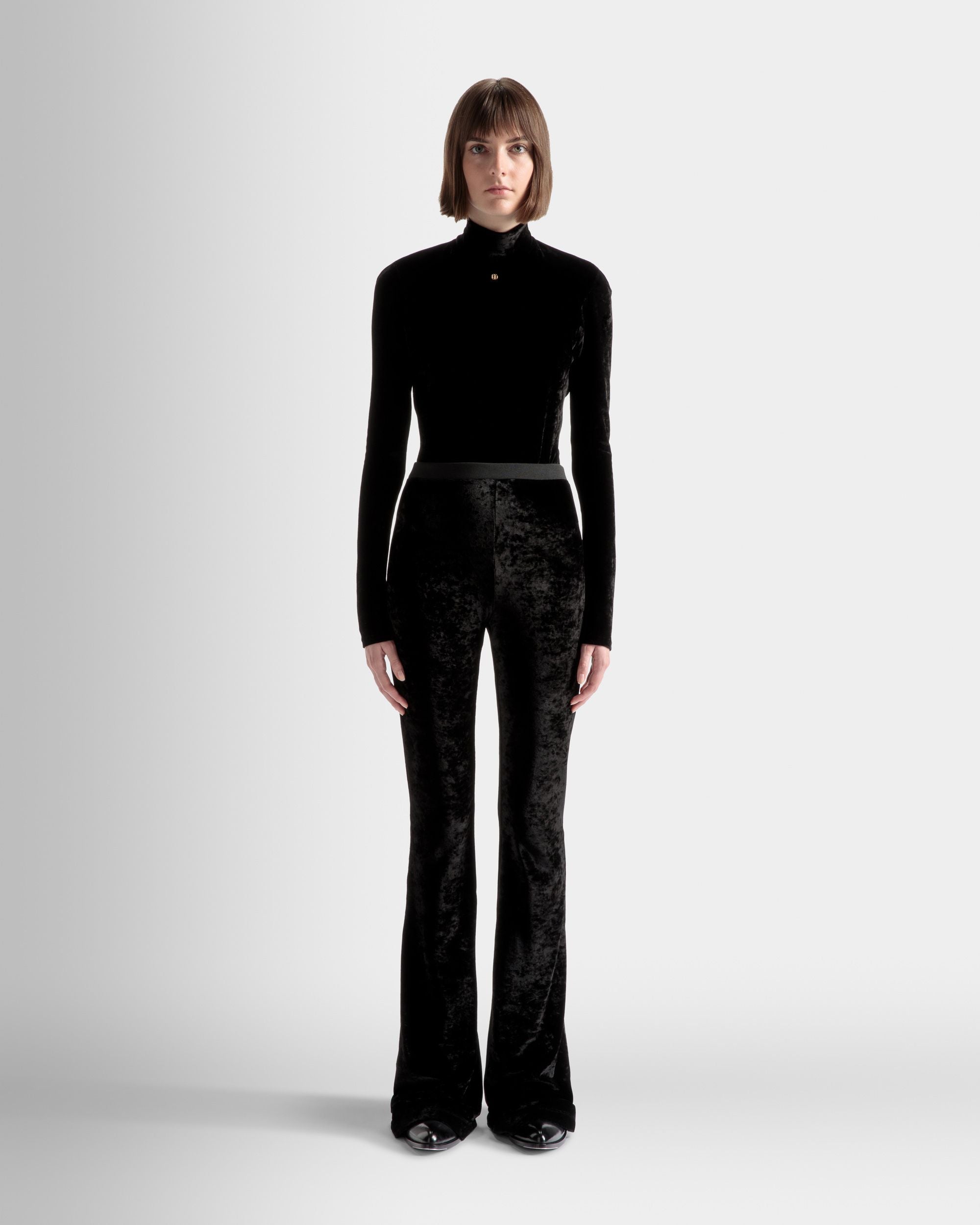 Hochgeschlossener Body Aus schwarzem Samt - Damen - Bally - 02
