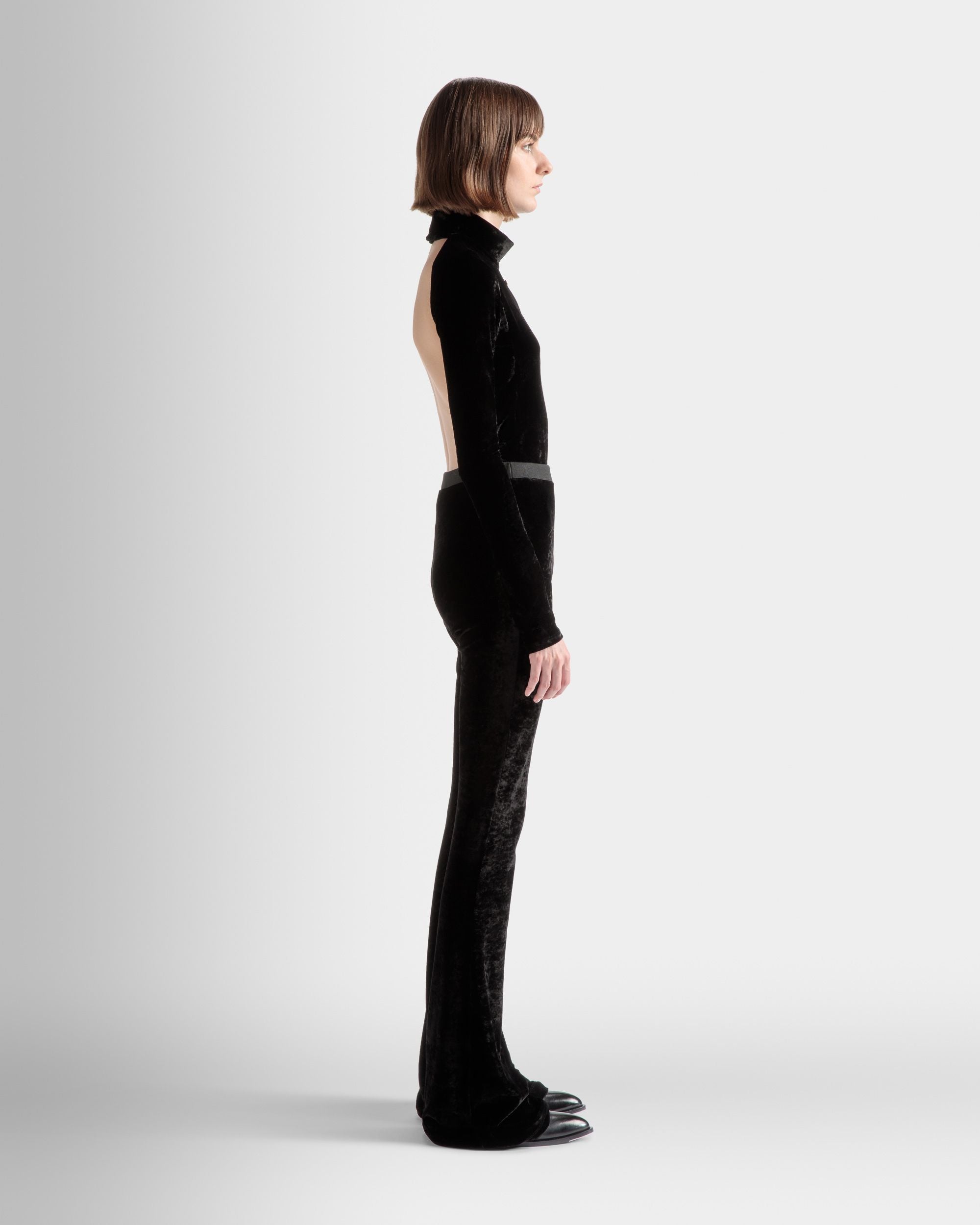 Hochgeschlossener Body Aus schwarzem Samt - Damen - Bally - 04