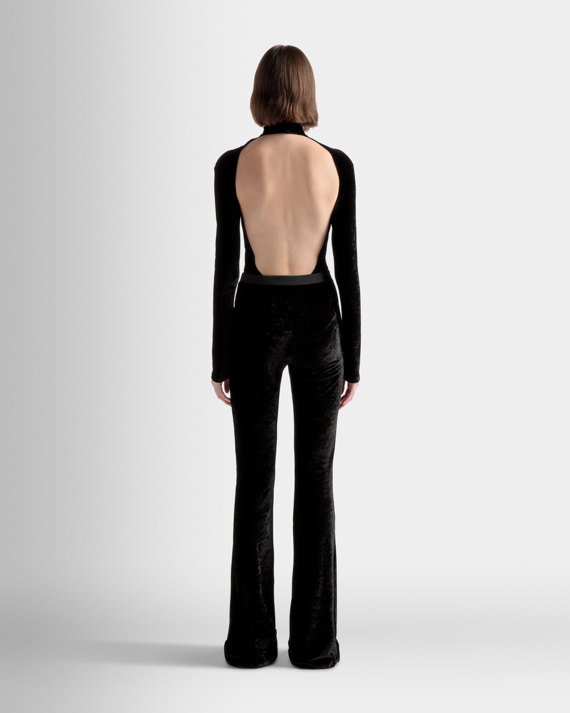 Hochgeschlossener Body Aus schwarzem Samt - Damen - Bally - 05