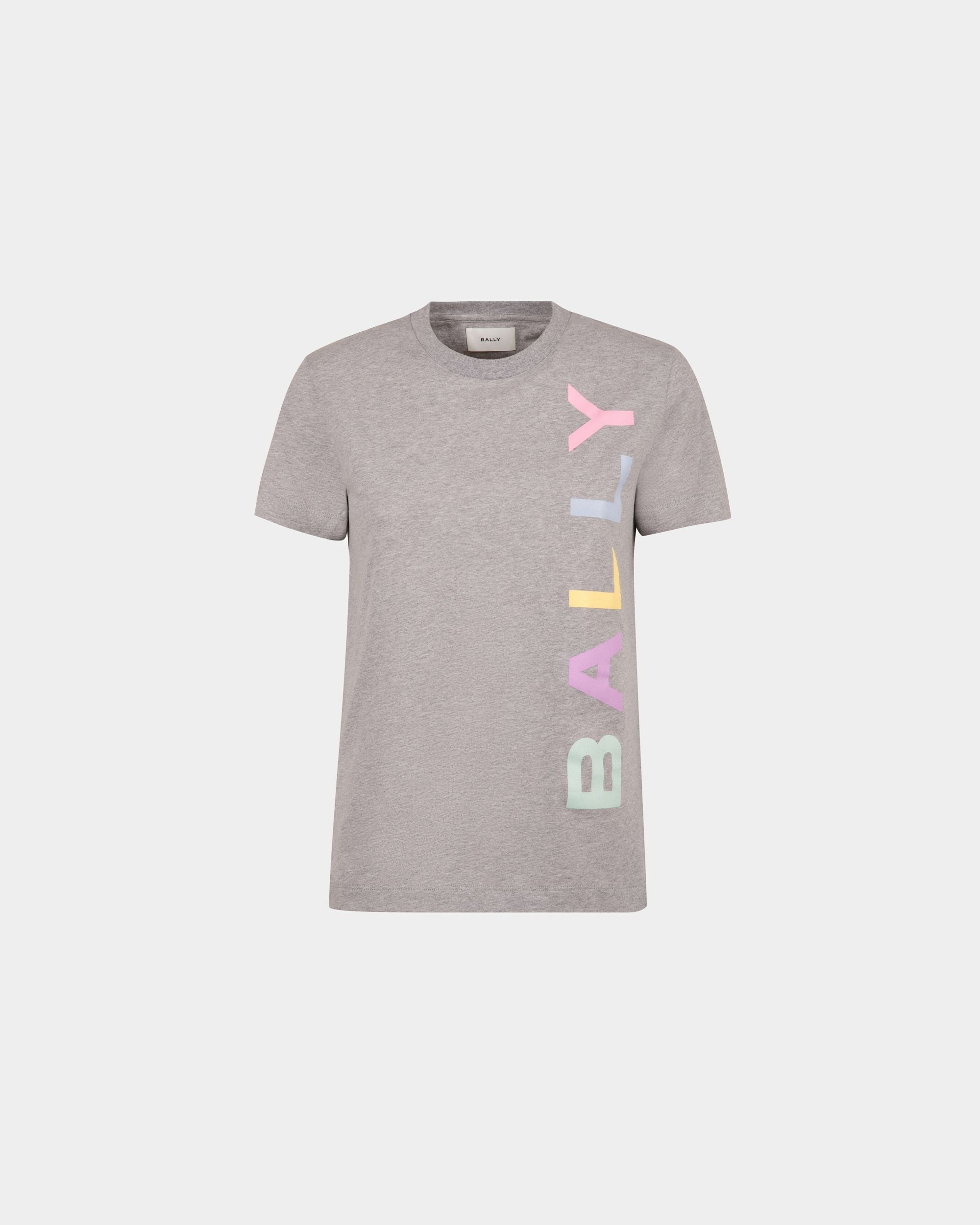 T-Shirt In Cotone Grigio Mélange - Donna - Bally - 01
