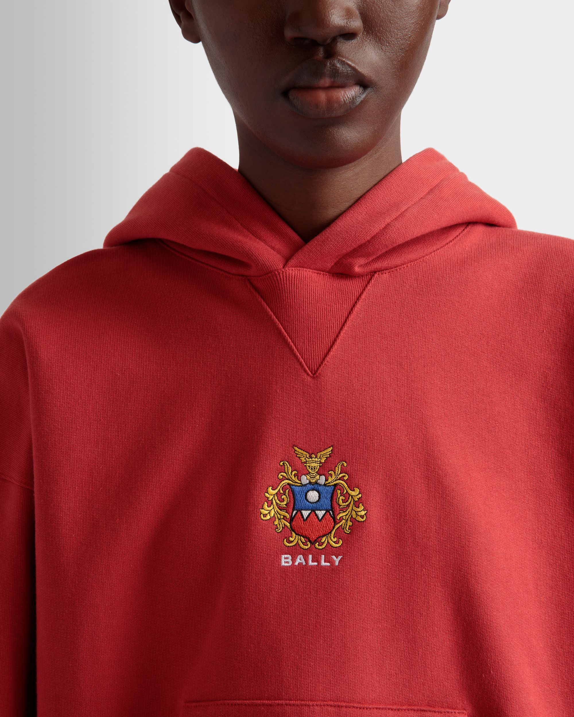 Kapuzenpullover Aus Baumwolle In Candy Red Mit Bally Crest Logo - Damen - Bally - 04