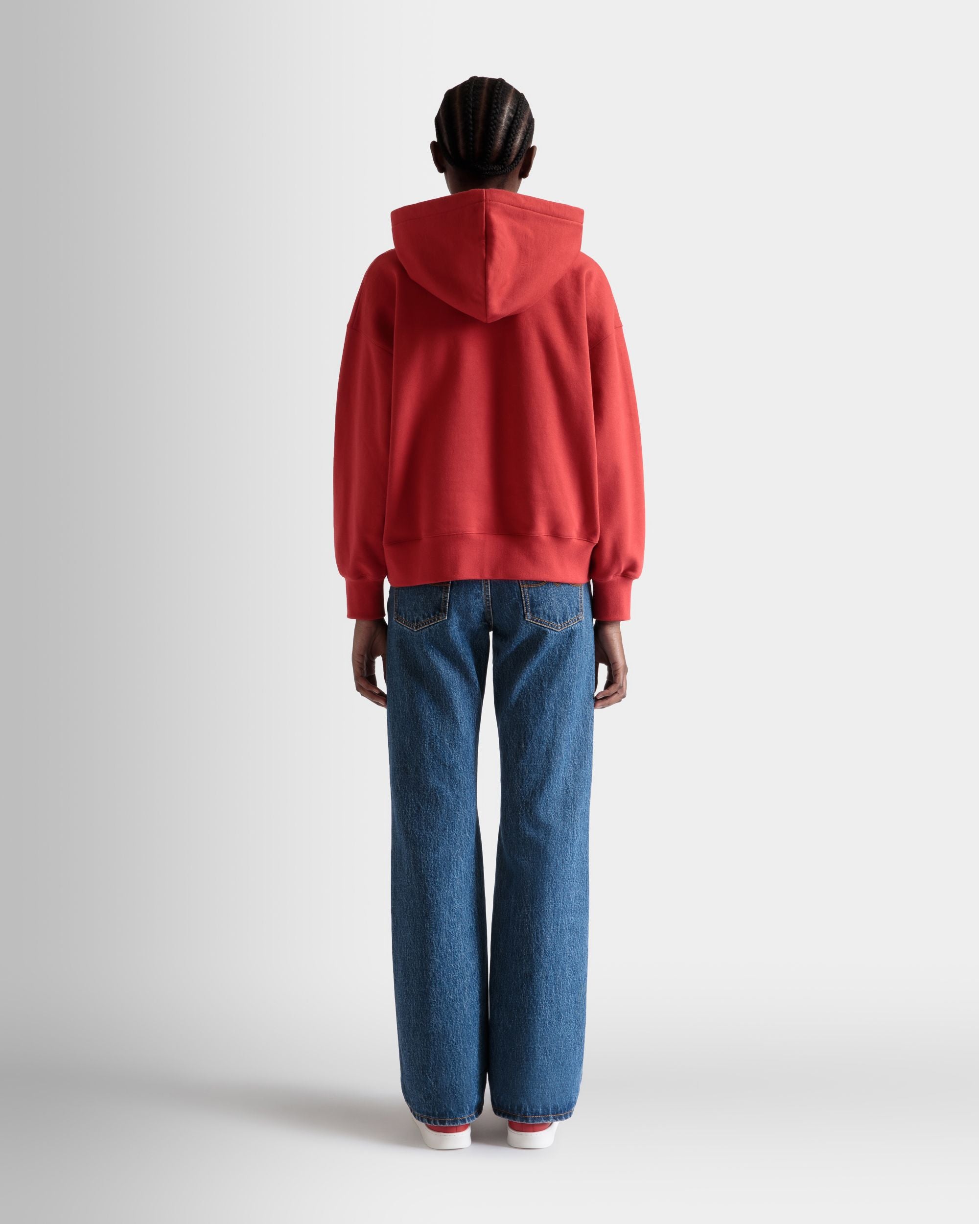 Kapuzenpullover Aus Baumwolle In Candy Red Mit Bally Crest Logo - Damen - Bally - 07
