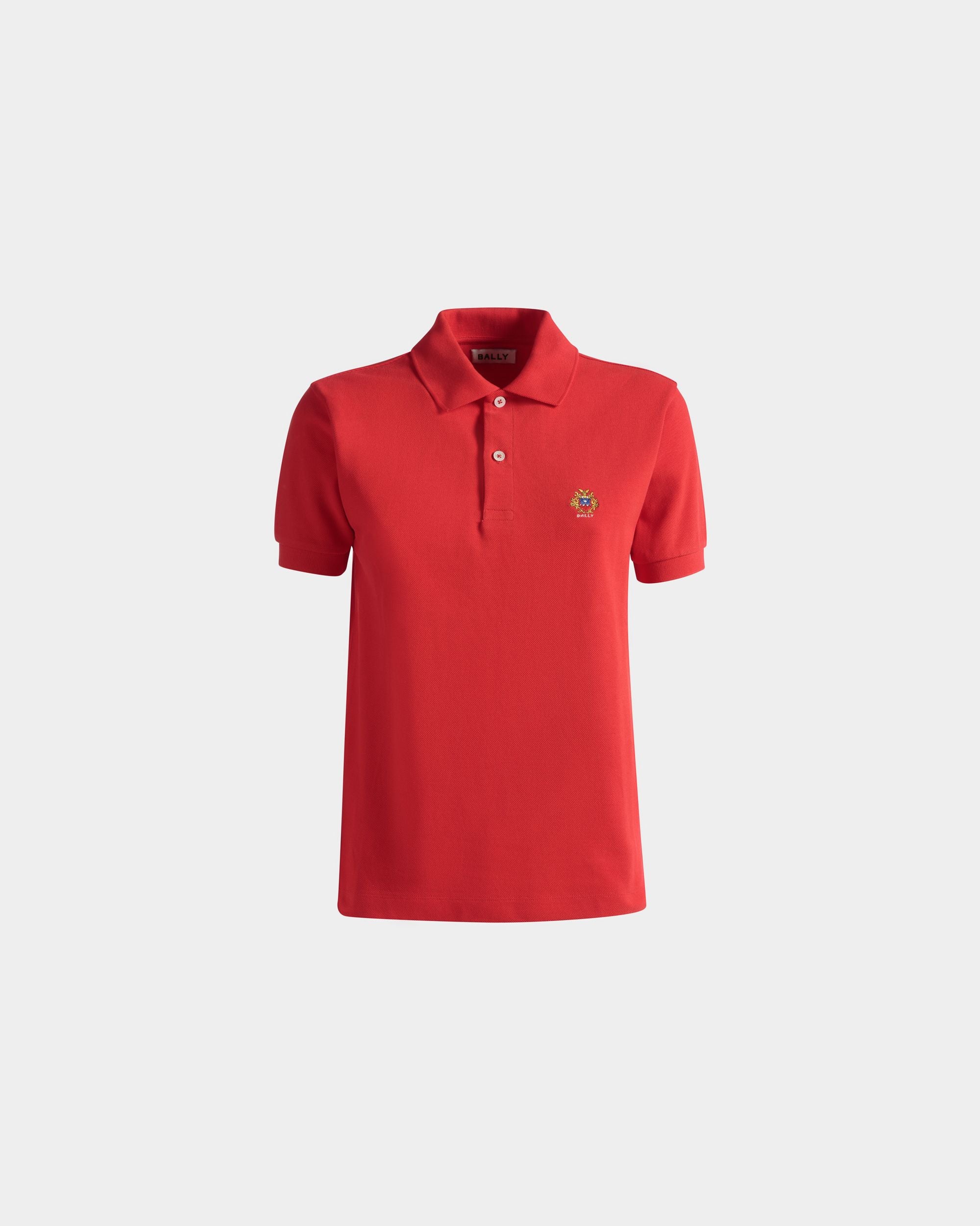 Short Sleeve Polo in Red Cotton - Women's - Bally - 01