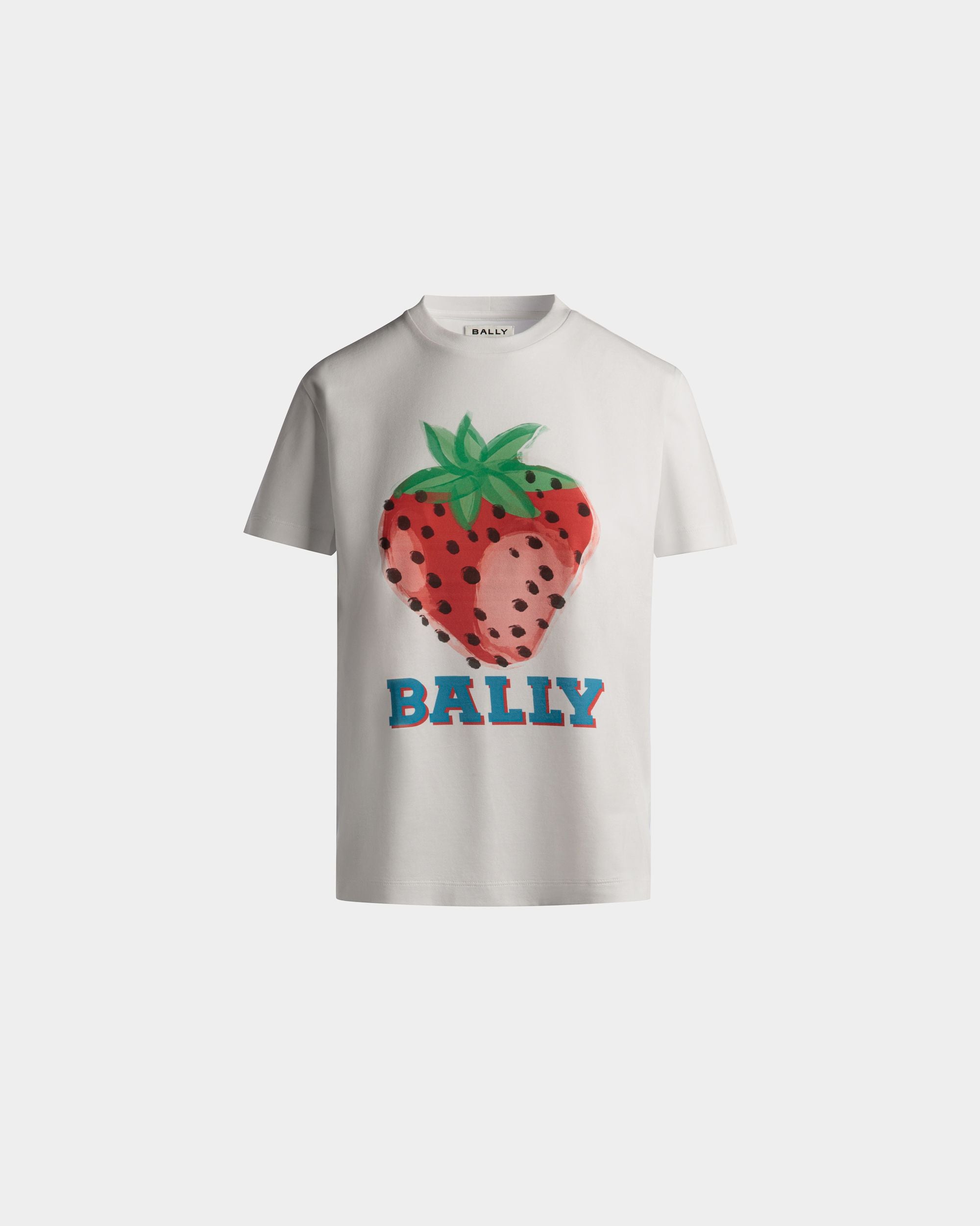 Bedrucktes T-Shirt Aus Baumwolle In Strawberry - Damen - Bally - 01
