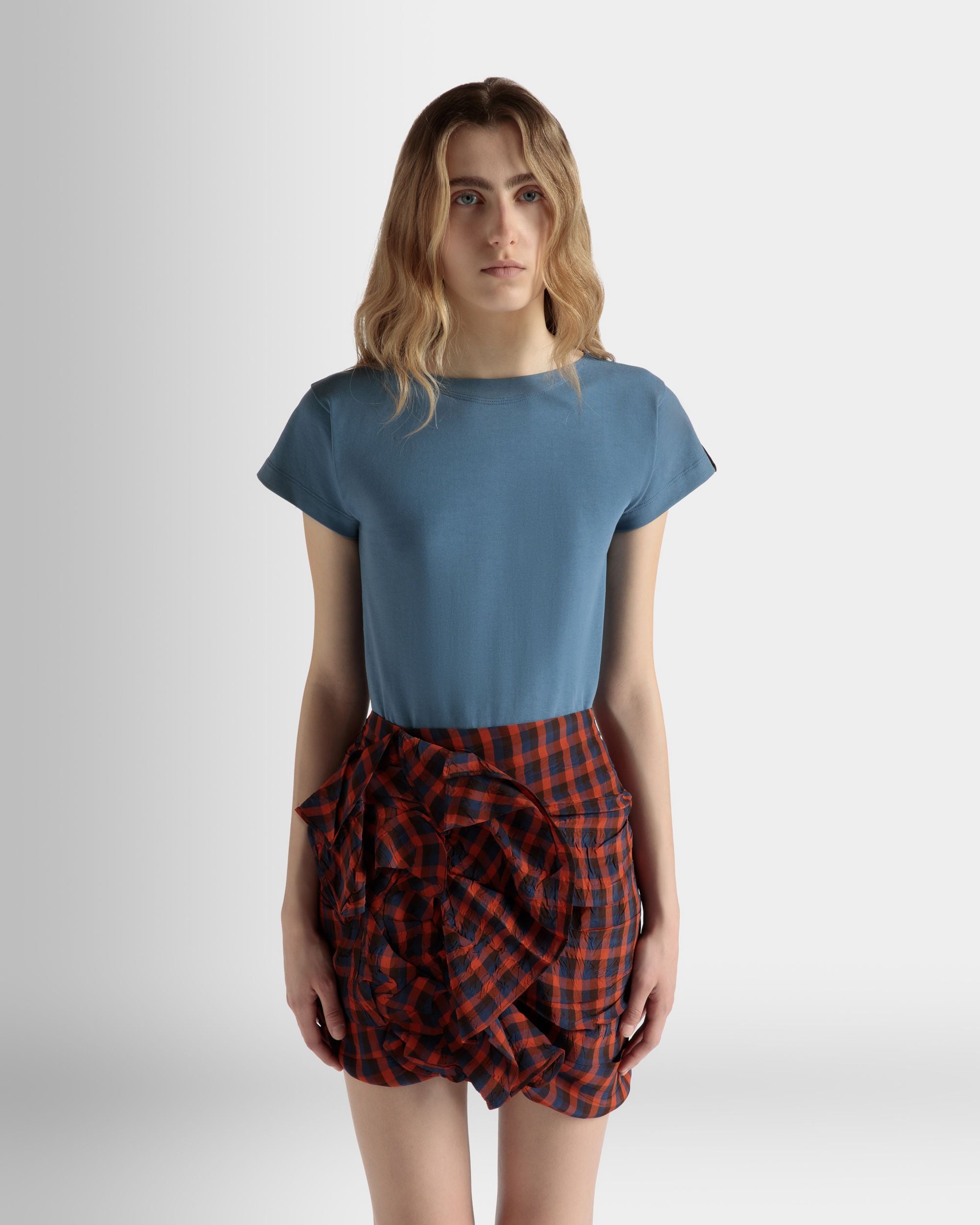 T-Shirt En Coton Light Blue - Femme - Bally - 03