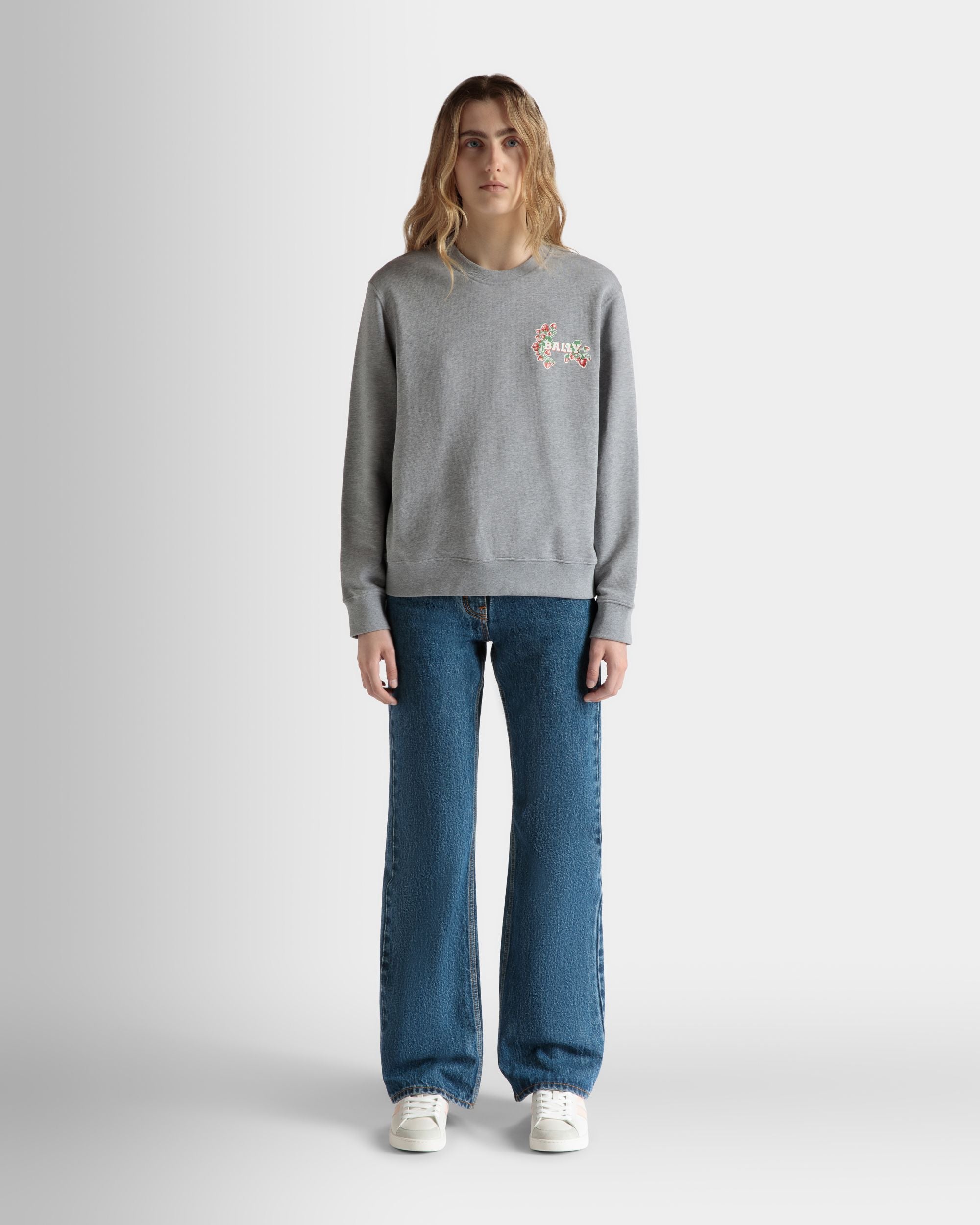Sweatshirt Aus Baumwolle Mit Rundhalsausschnitt Und Strawberry-Print - Damen - Bally - 02