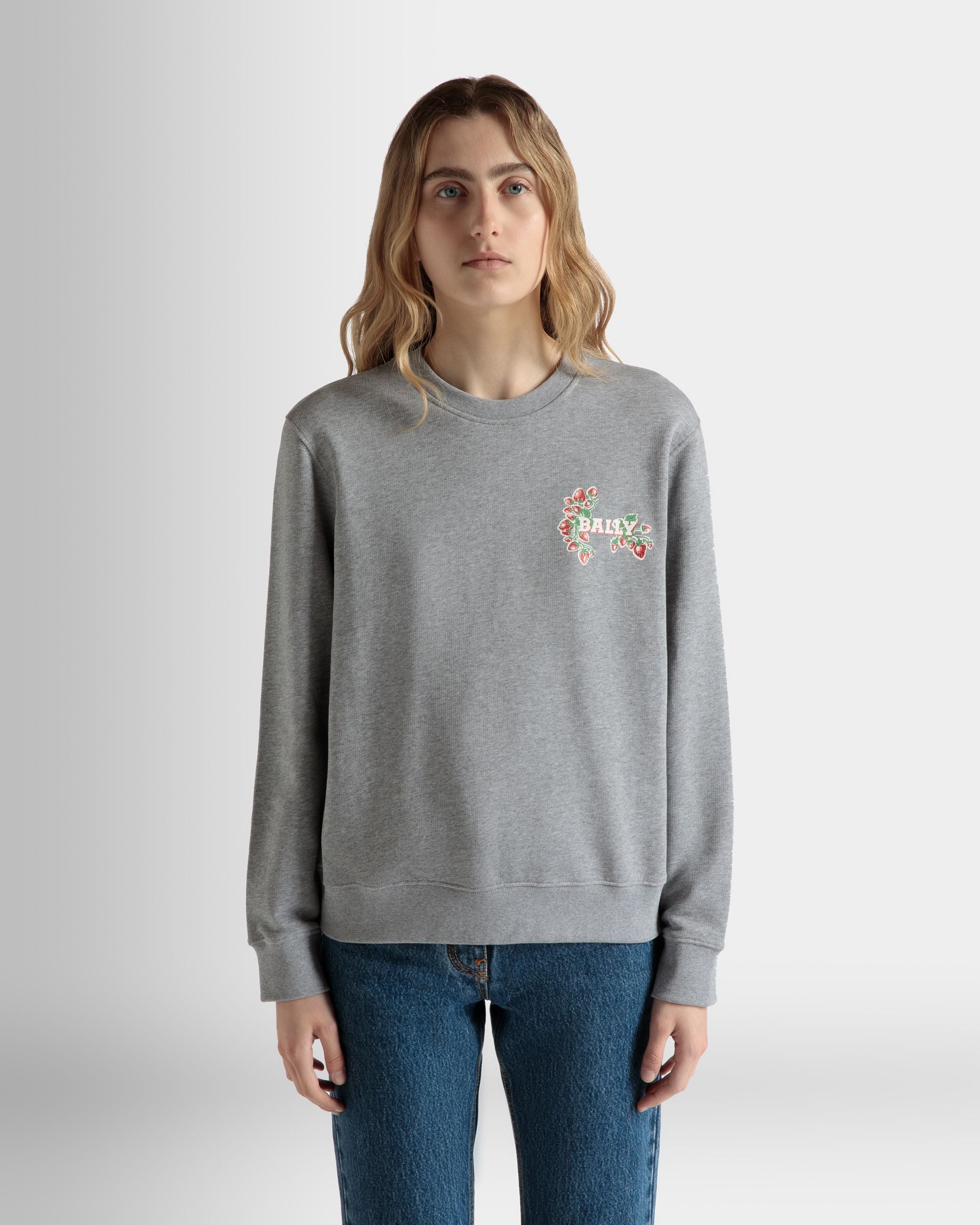 Sweatshirt Aus Baumwolle Mit Rundhalsausschnitt Und Strawberry-Print - Damen - Bally - 03