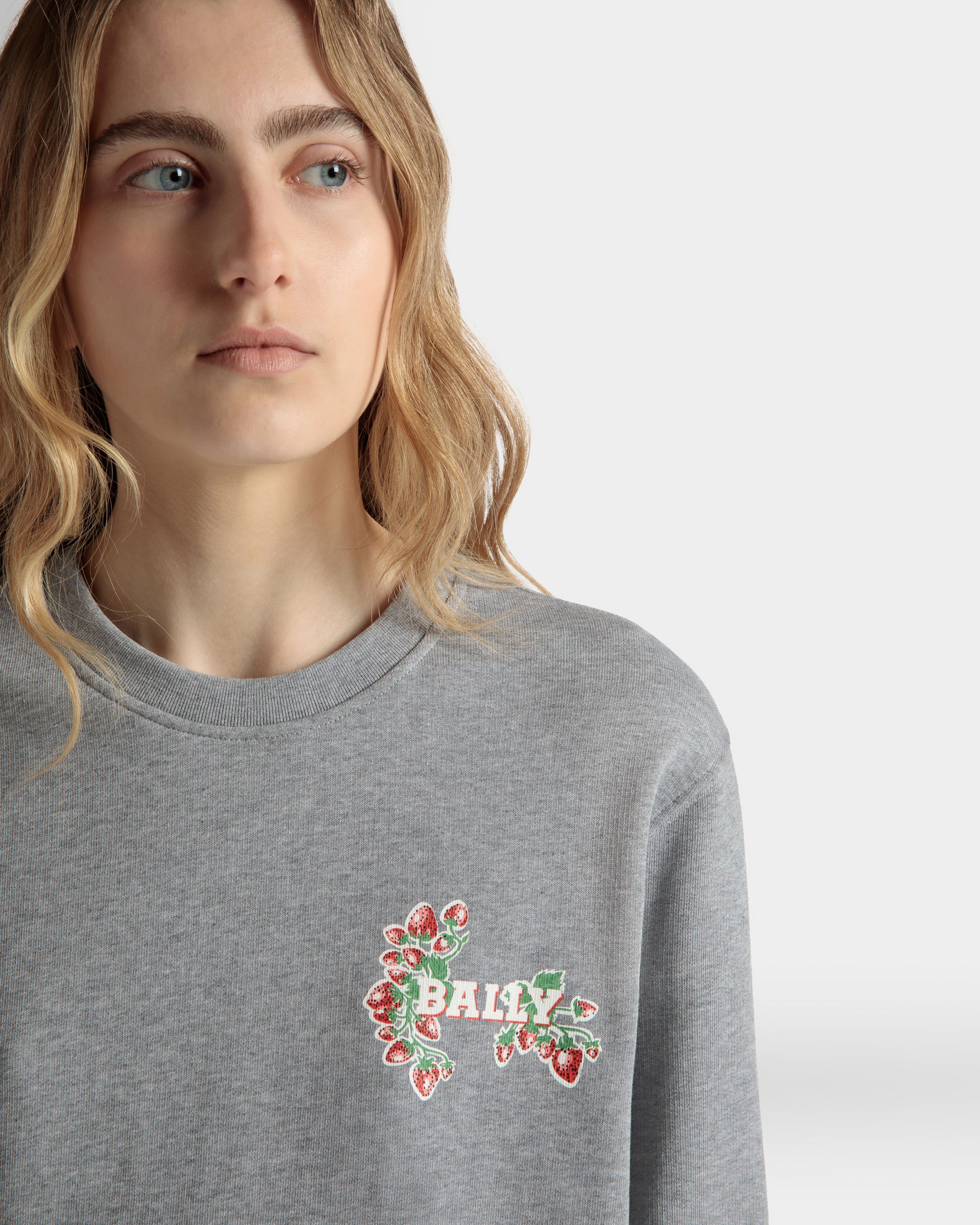 Sweatshirt Aus Baumwolle Mit Rundhalsausschnitt Und Strawberry-Print - Damen - Bally - 04