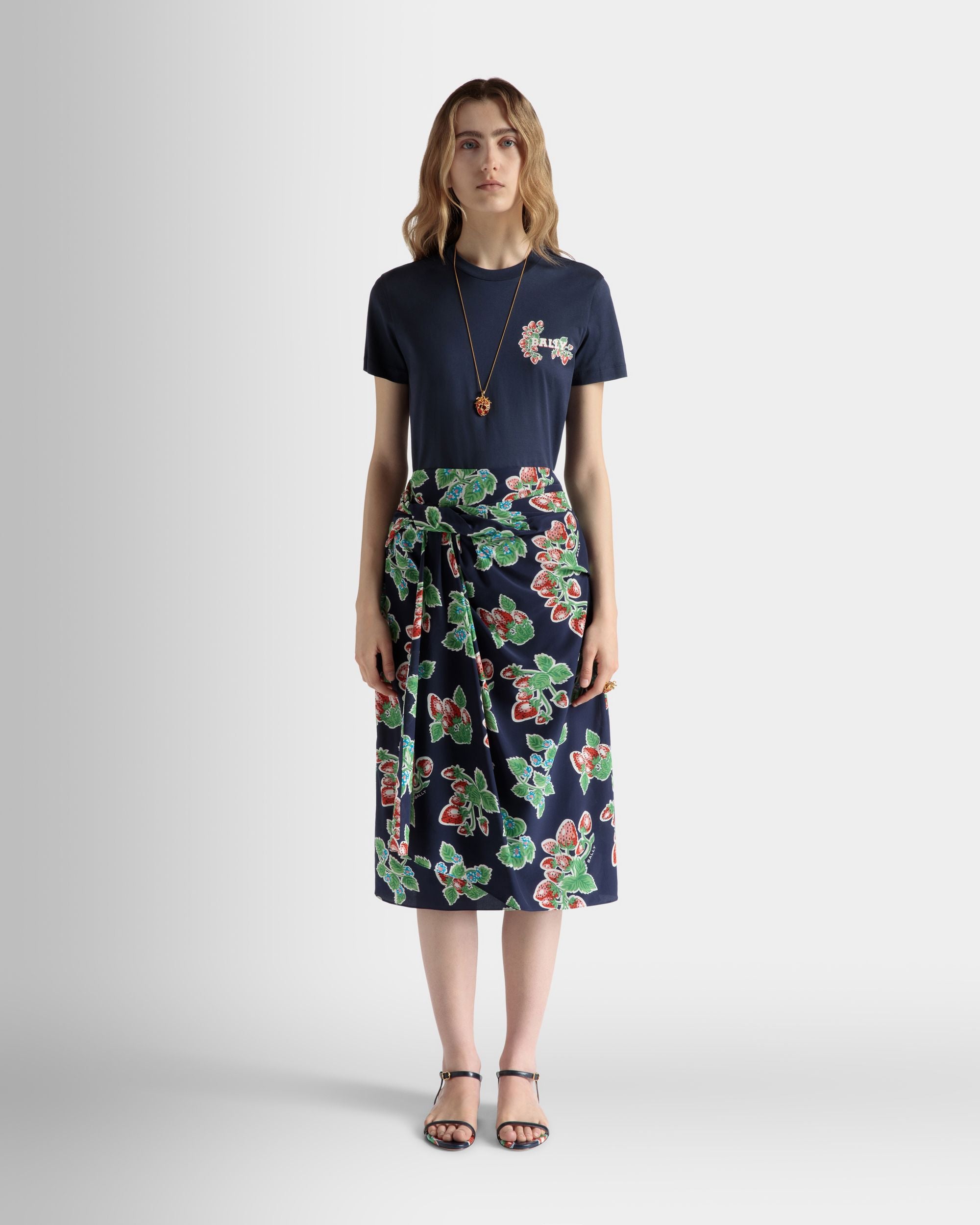 T-Shirt In Cotone Con Stampa Strawberry - Donna - Bally - 02
