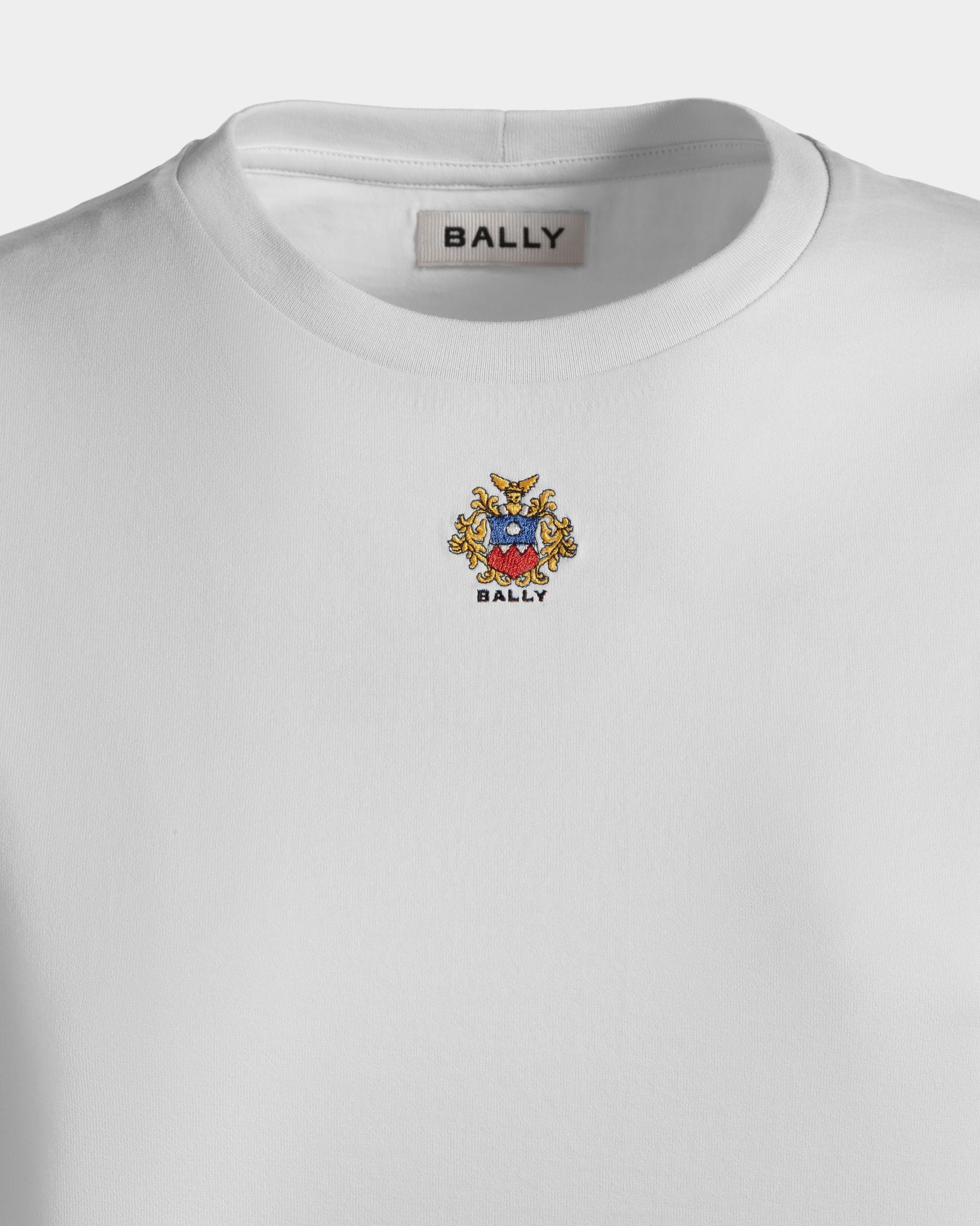 T-Shirt With Bally Crest Logo In White Cotton - Women's - Bally - 05