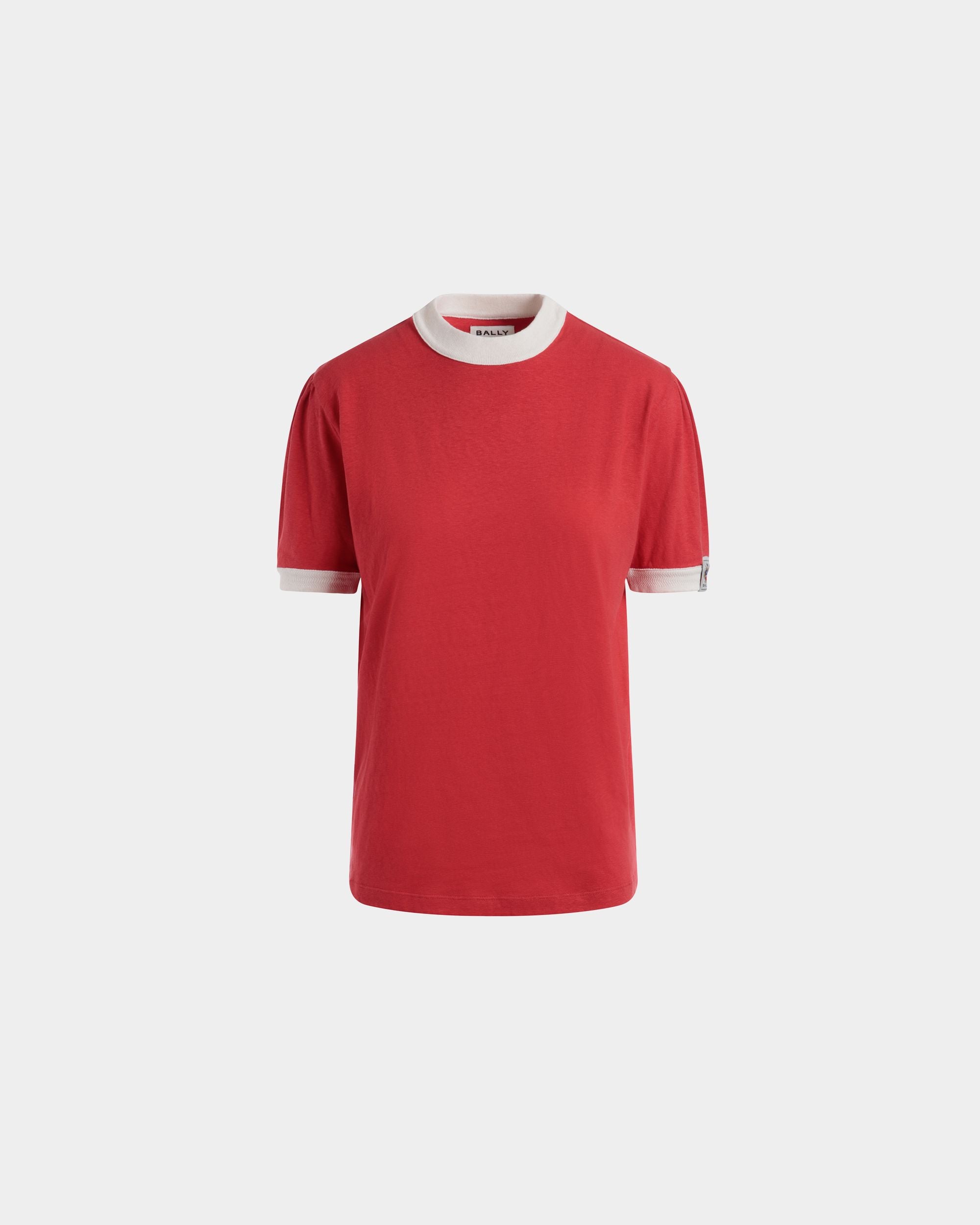 Cutsew T-Shirt In Red Mix Cotton - Donna - Bally - 01