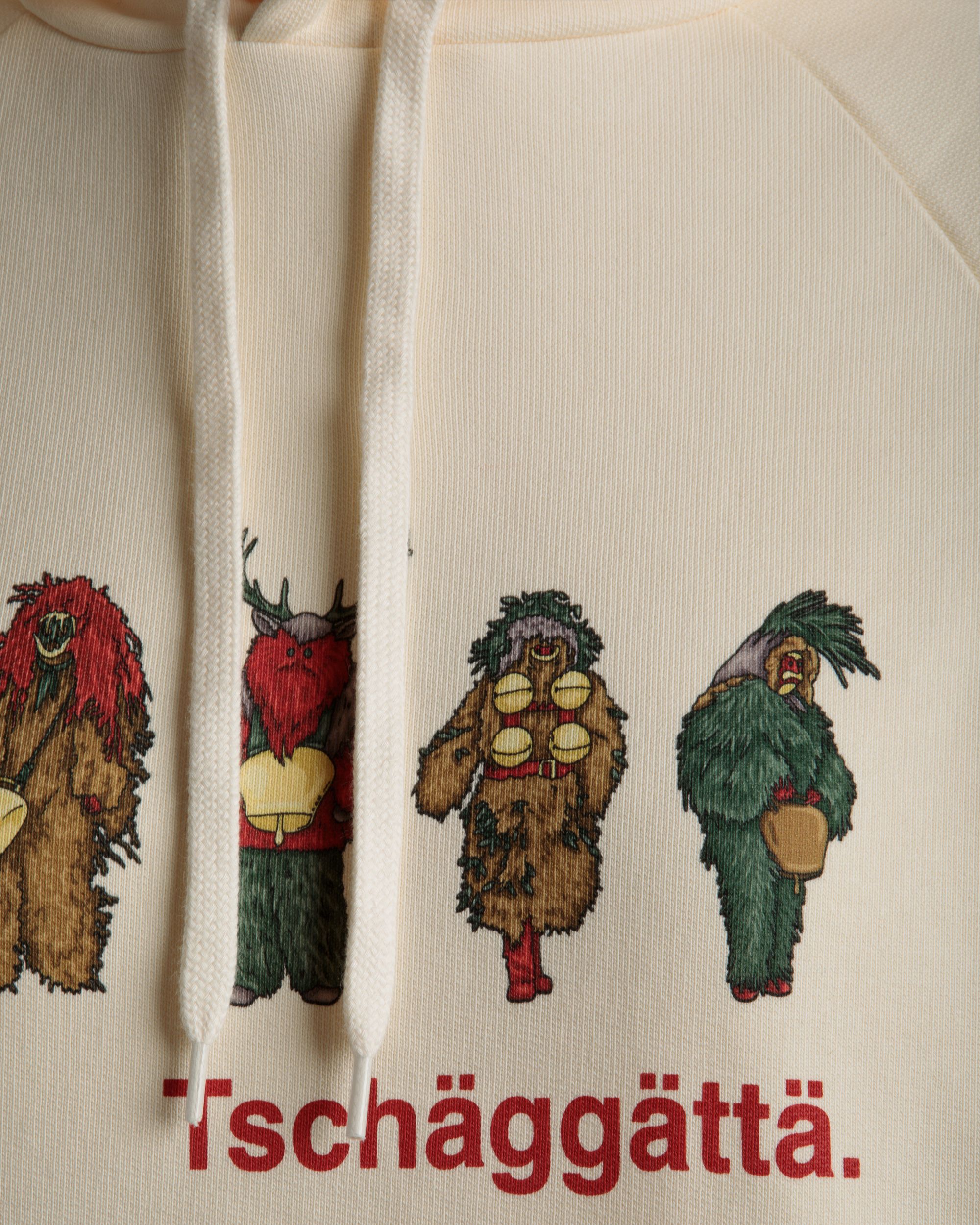 Hoodie with A Forest Mask Print In Ivory Cotton - Women's - Bally - 02