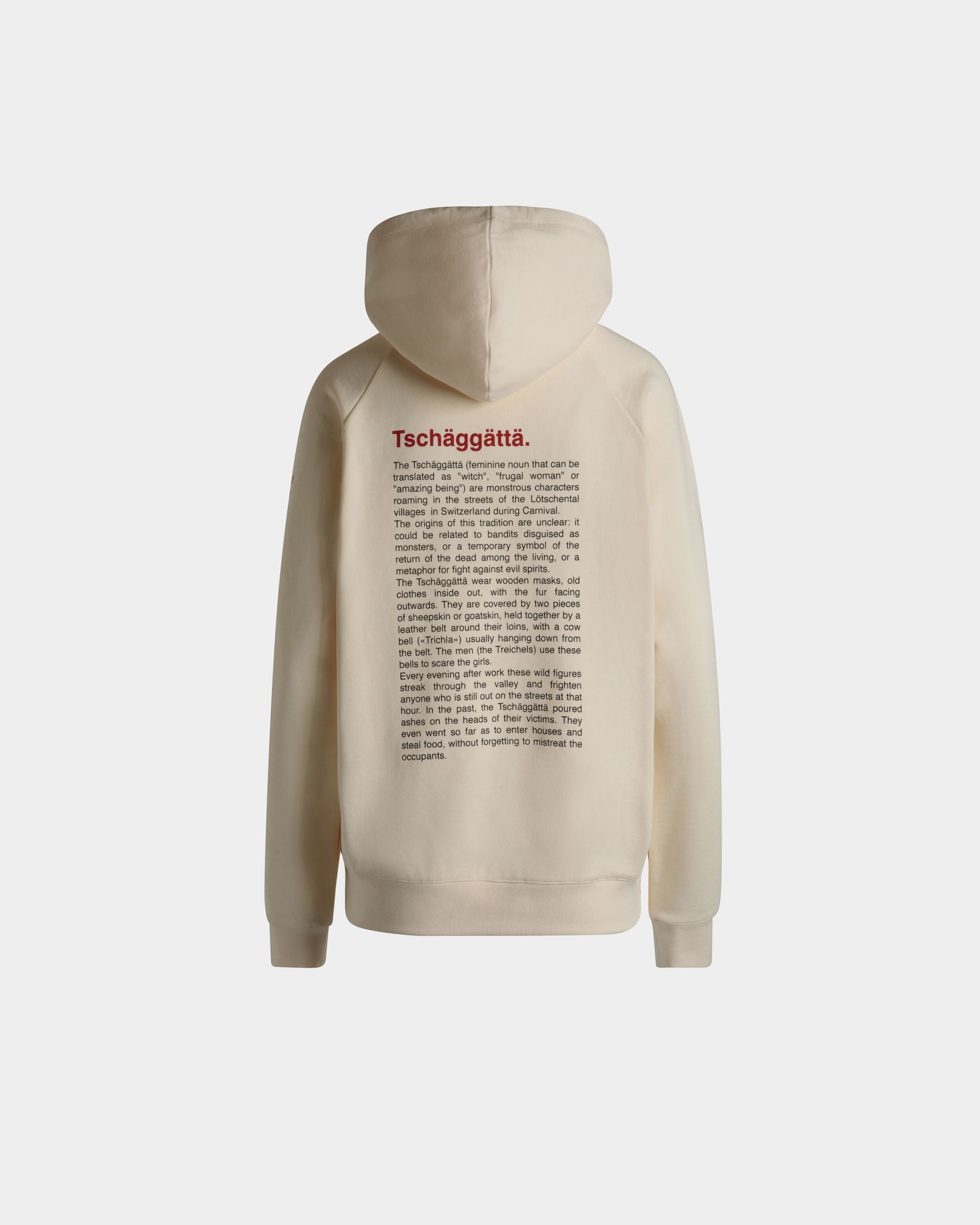 Hoodie with A Forest Mask Print In Ivory Cotton - Women's - Bally - 03