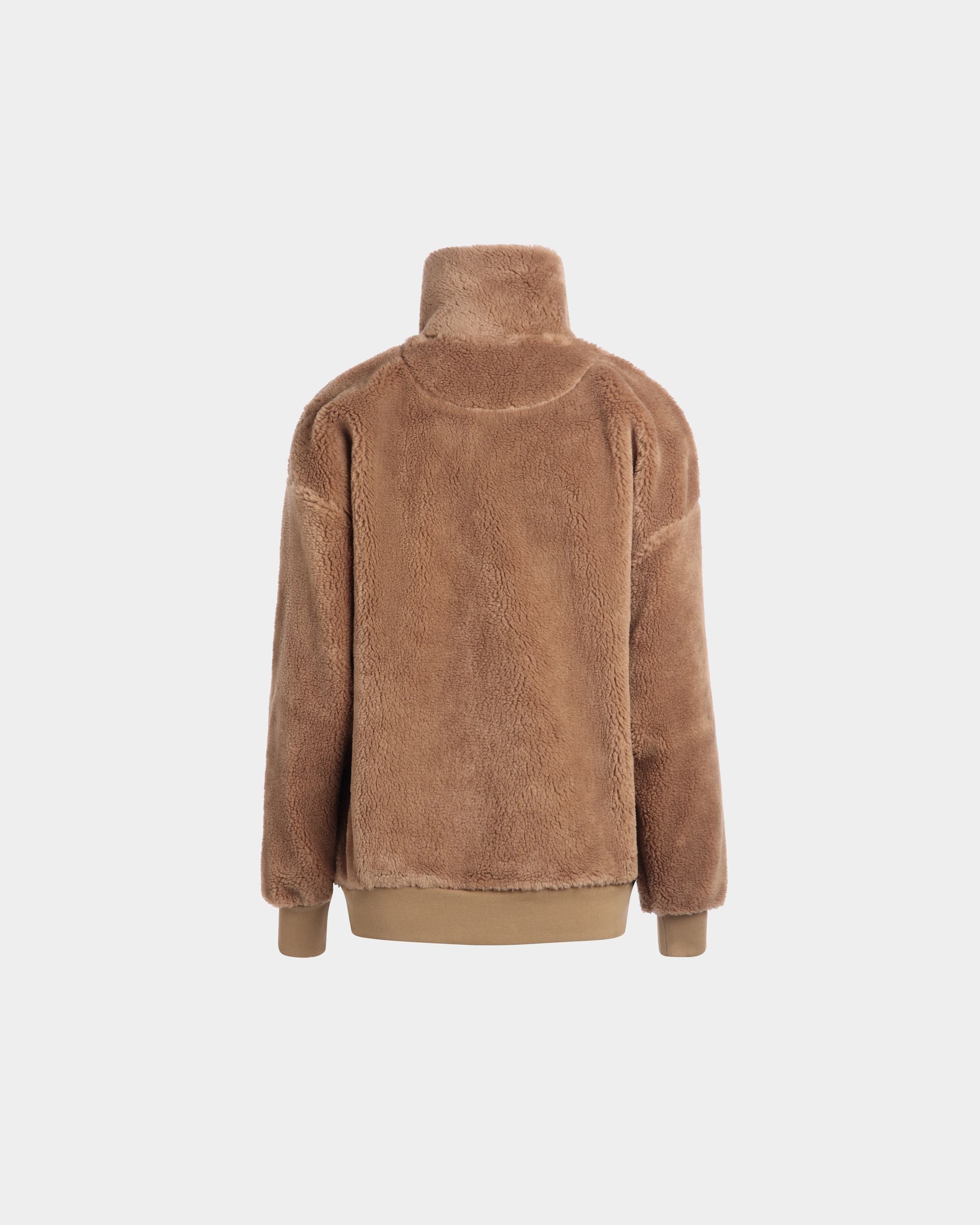 Winter Capsule Sweatshirt Mit Halbem Reißverschluss Und Alpenblumen Aus Fleece In Camel - Women's - Bally - 07
