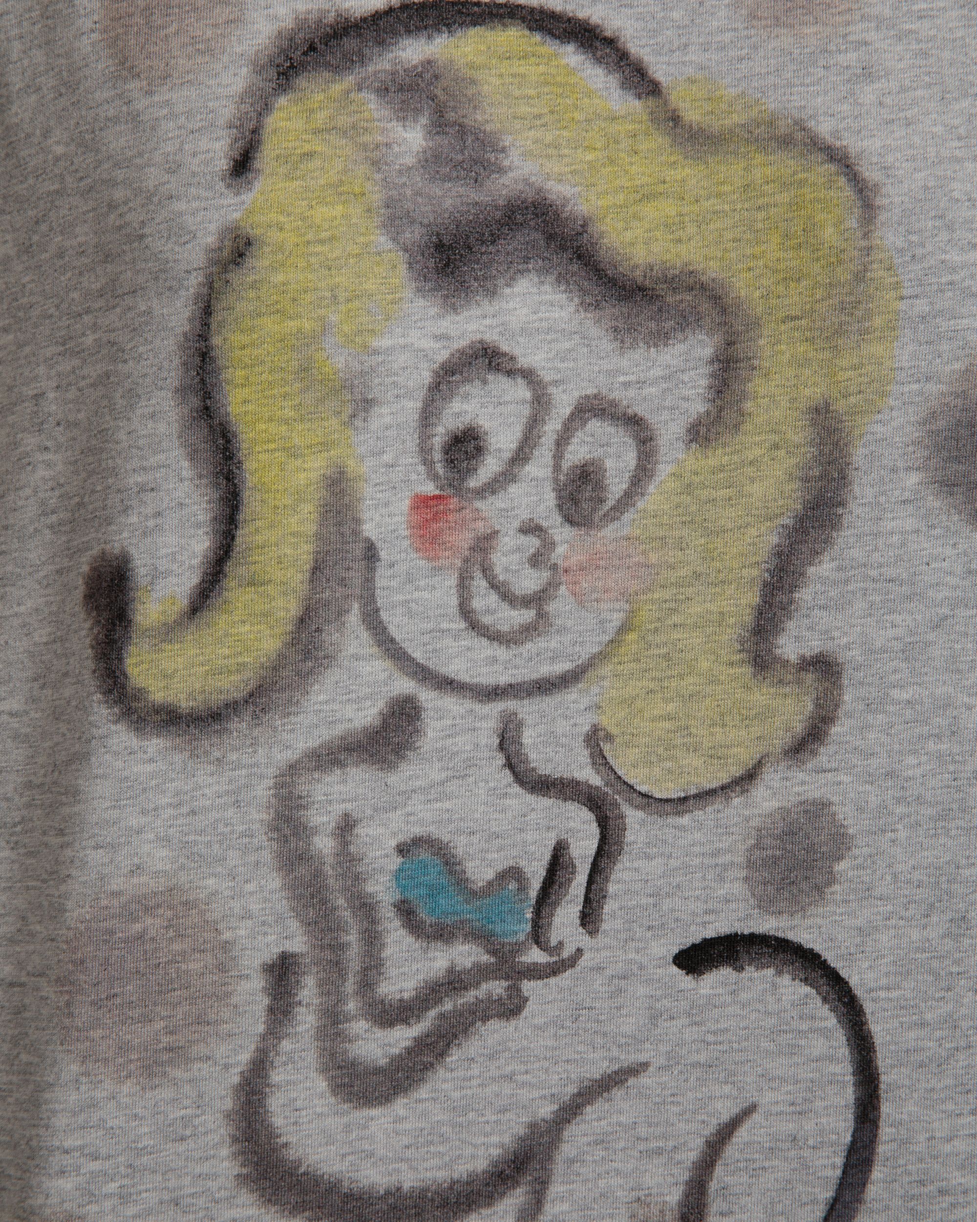 T-Shirt Avec Imprimé Mermaid En Coton Gris Chiné - Femme - Bally - 04