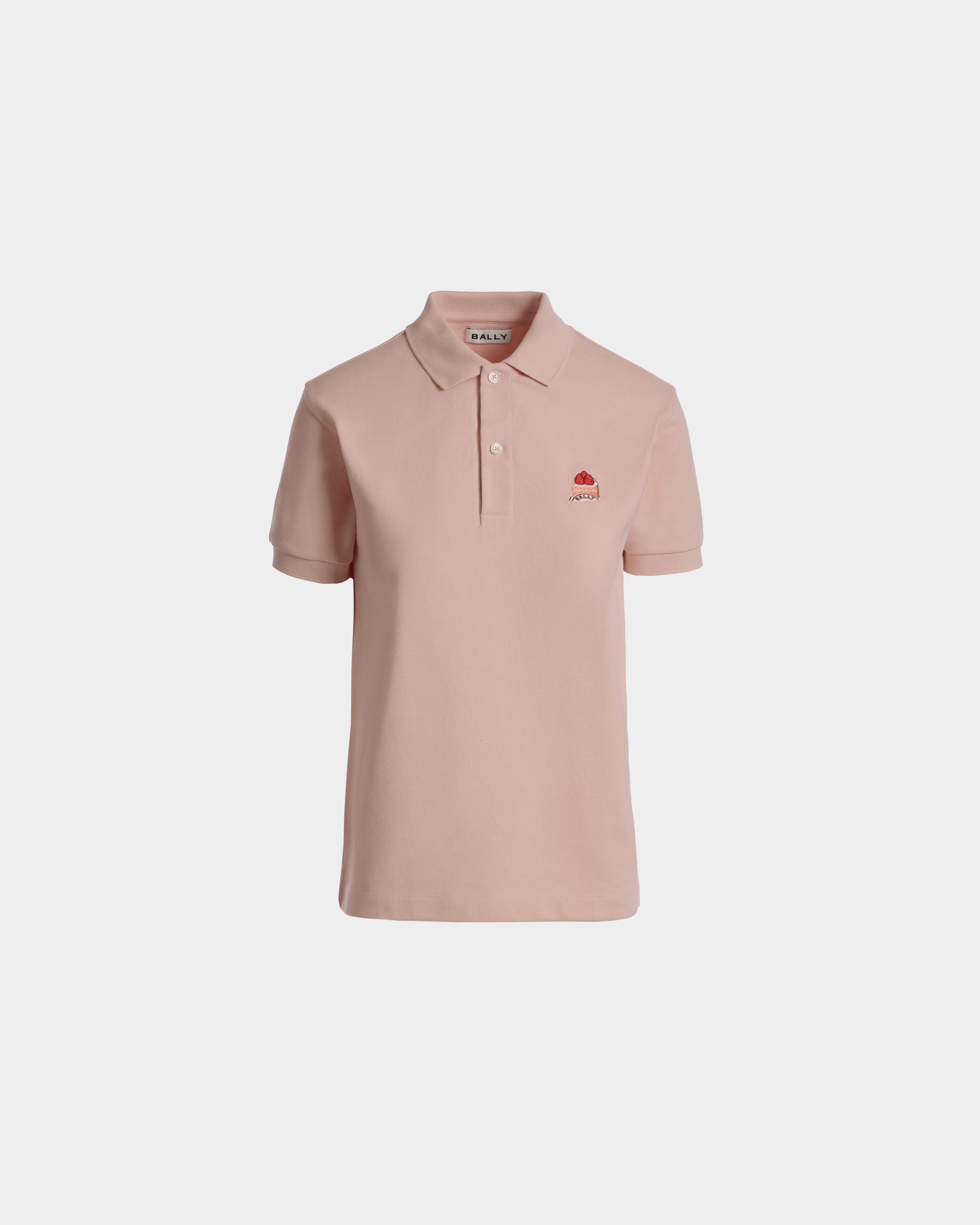 Polo Shirt with a Bally Cake in Dusty Petal Cotton - Women's - Bally - 01
