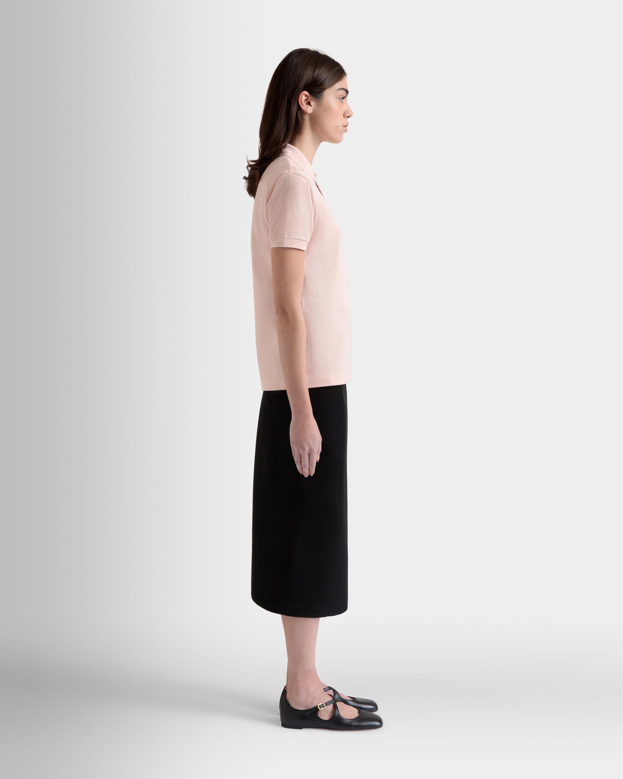 Polo Shirt with a Bally Cake in Dusty Petal Cotton - Women's - Bally - 05