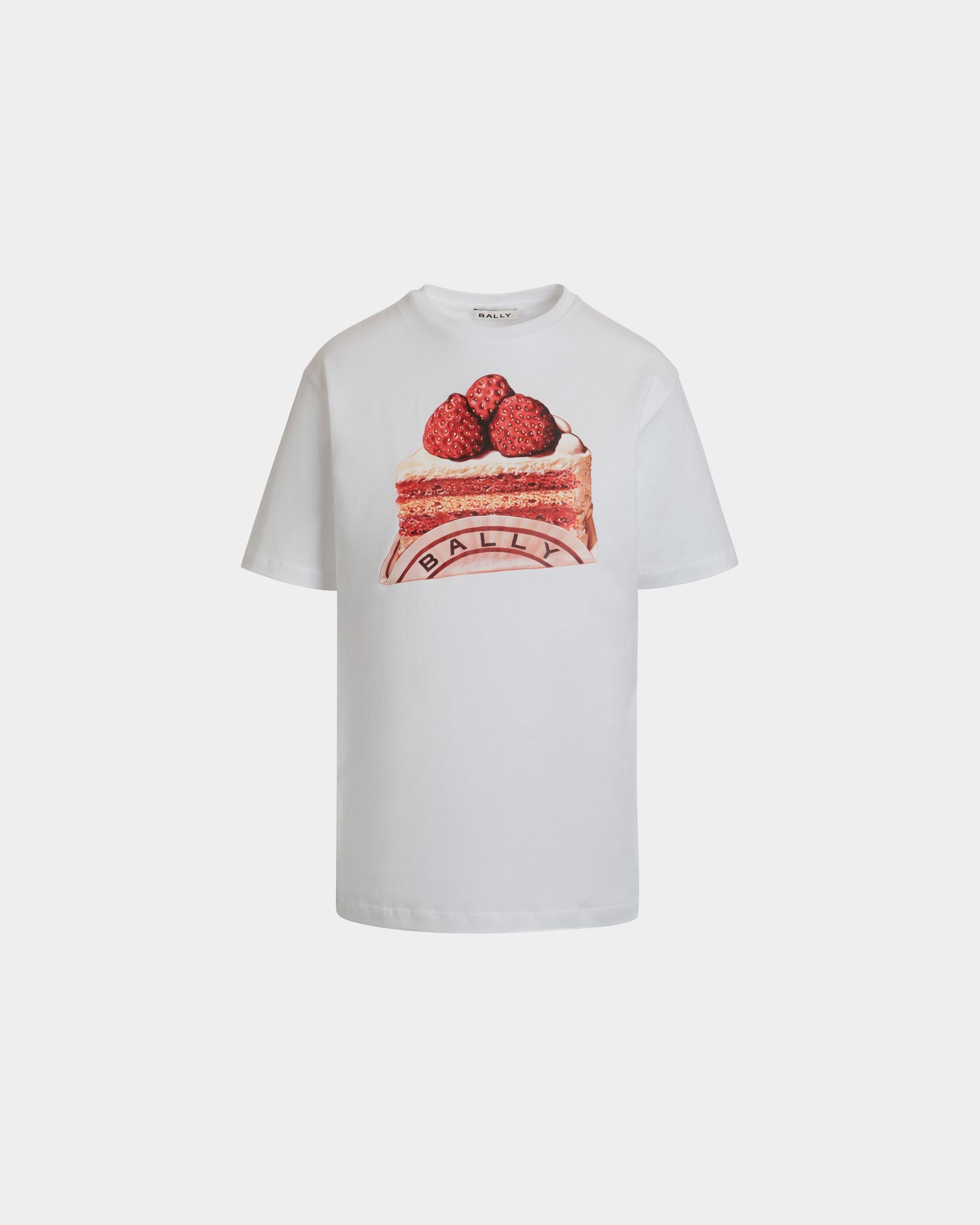 T-Shirt En Coton Blanc Avec Imprimé Bally Cake - Femme - Bally - 01