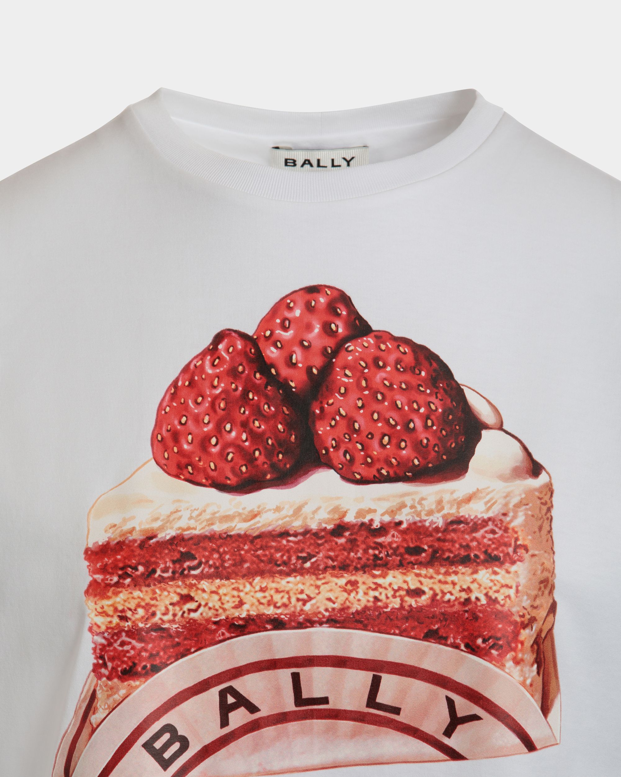 T-Shirt En Coton Blanc Avec Imprimé Bally Cake - Femme - Bally - 04