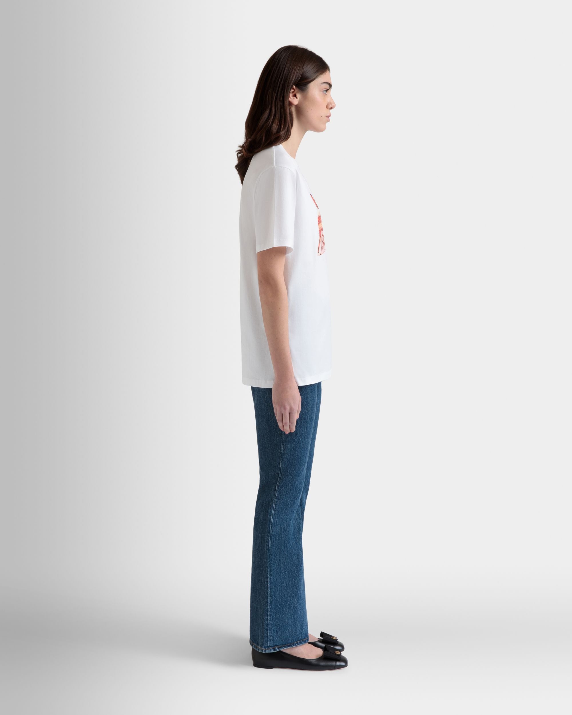 T-Shirt En Coton Blanc Avec Imprimé Bally Cake - Femme - Bally - 05
