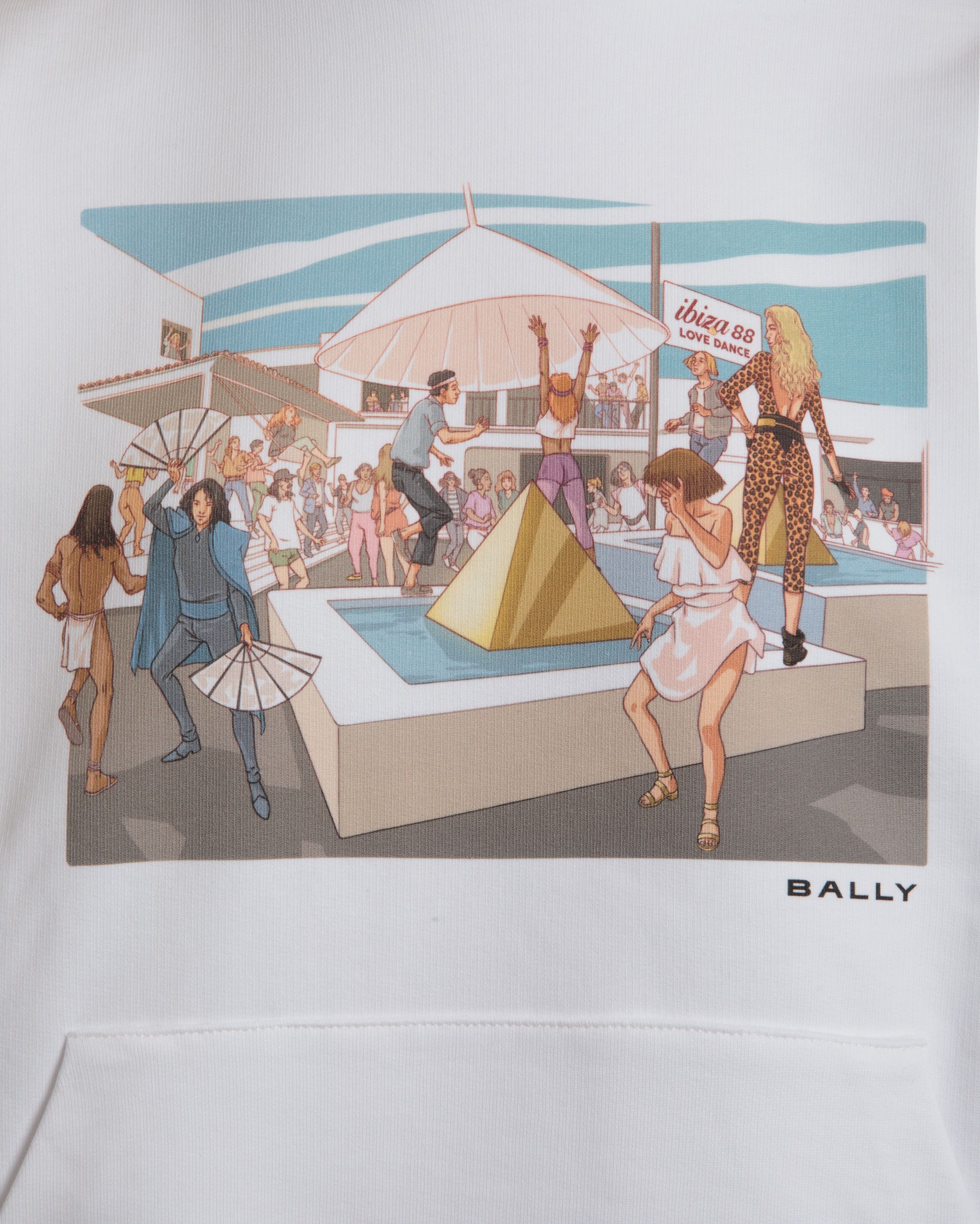 Felpa Con Cappuccio DJ Leo Mas X Bally In Cotone Bianco Con Stampa Dancing Amnesia - Donna - Bally - 04