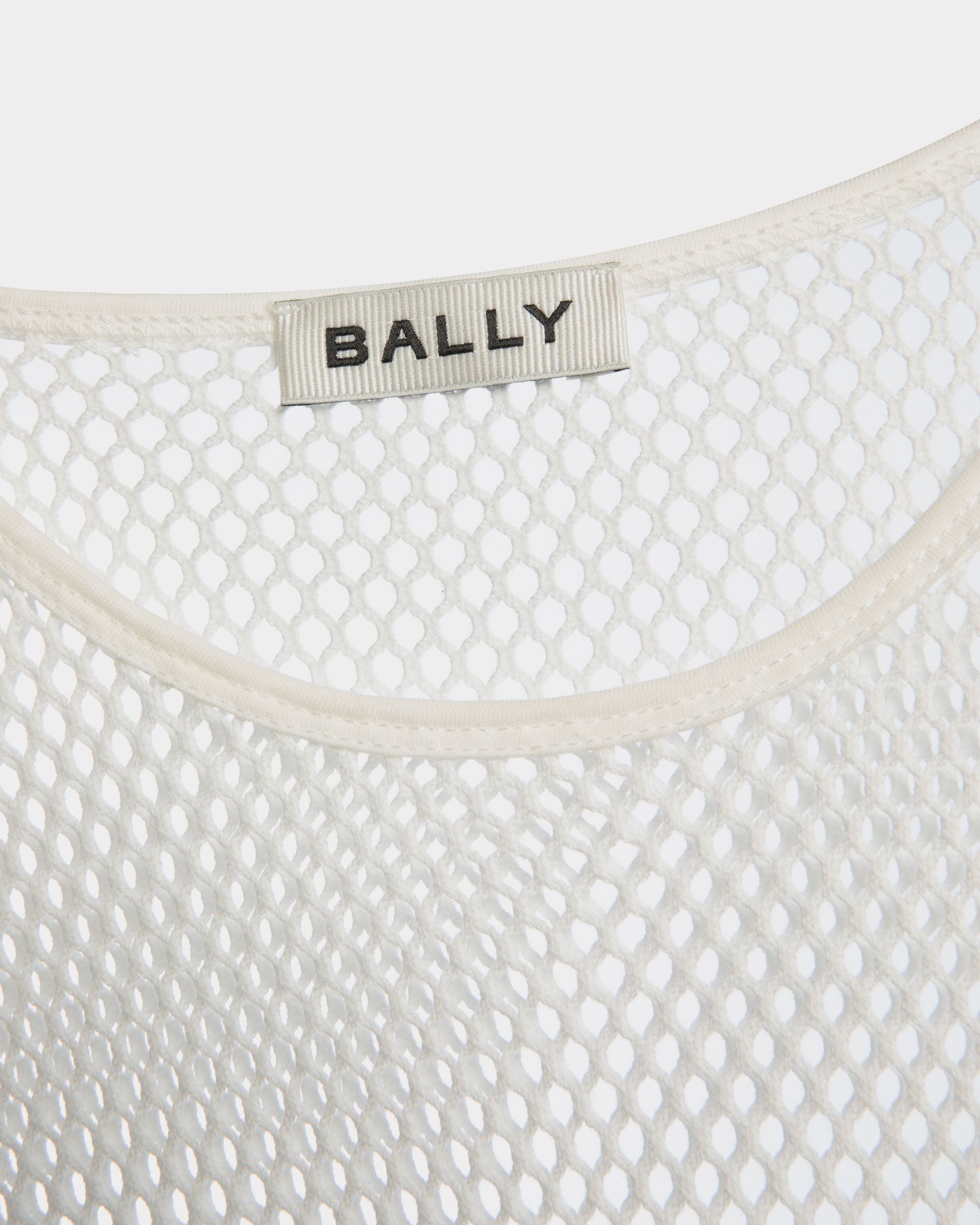 T-Shirt En Mesh De Coton Blanc - Femme - Bally - 04