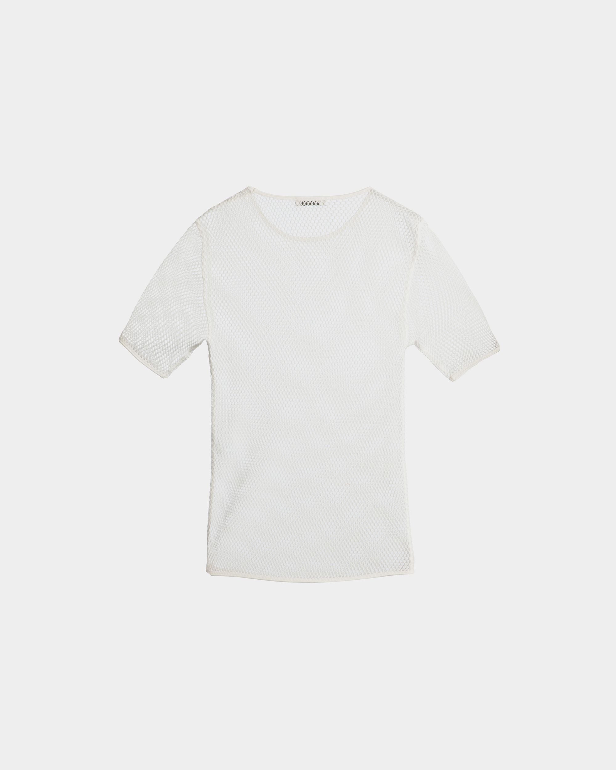 T-Shirt En Mesh De Coton Blanc - Femme - Bally - 07