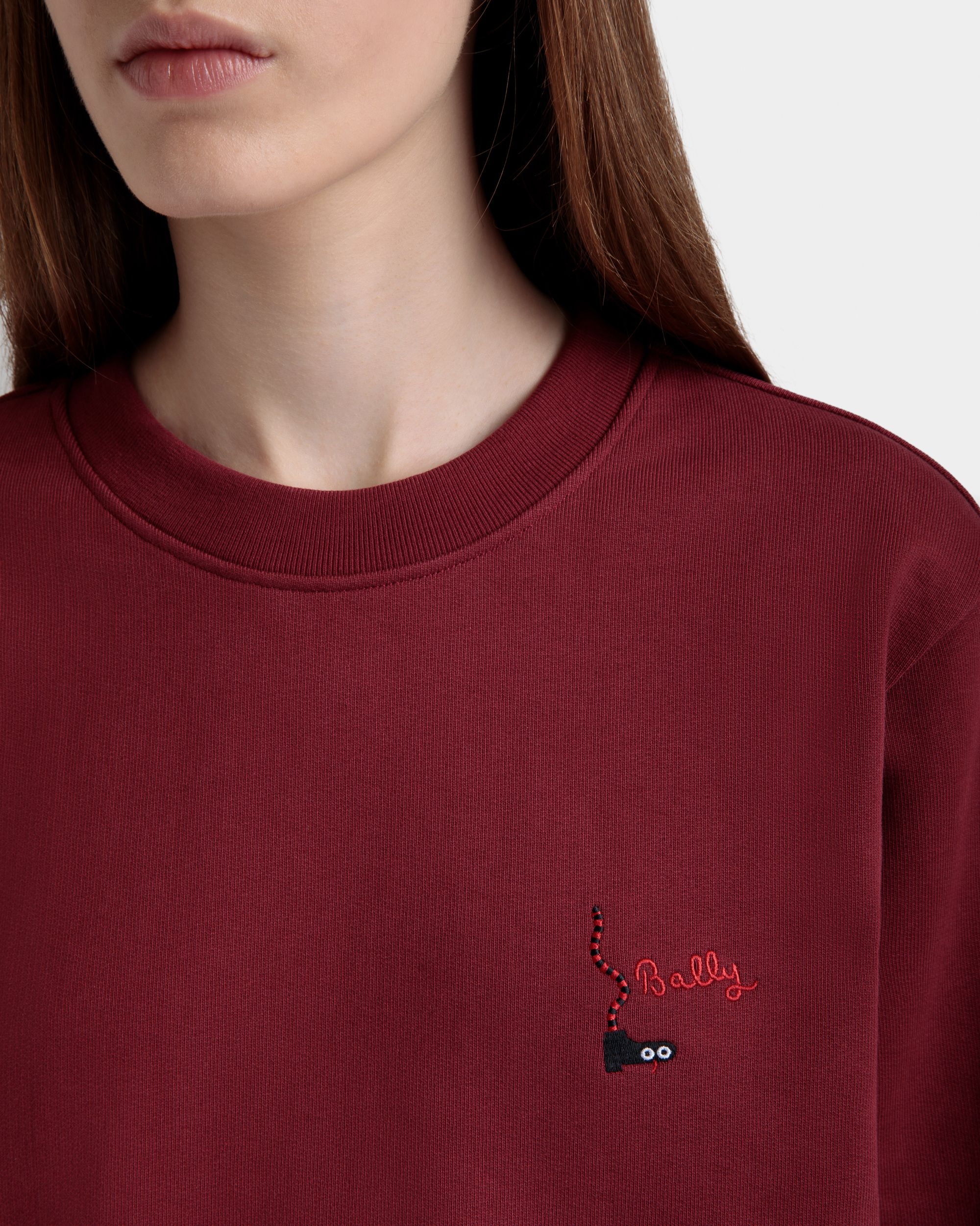Rundhals-Sweatshirt Aus Baumwolle In Sirah - Damen - Bally - 03