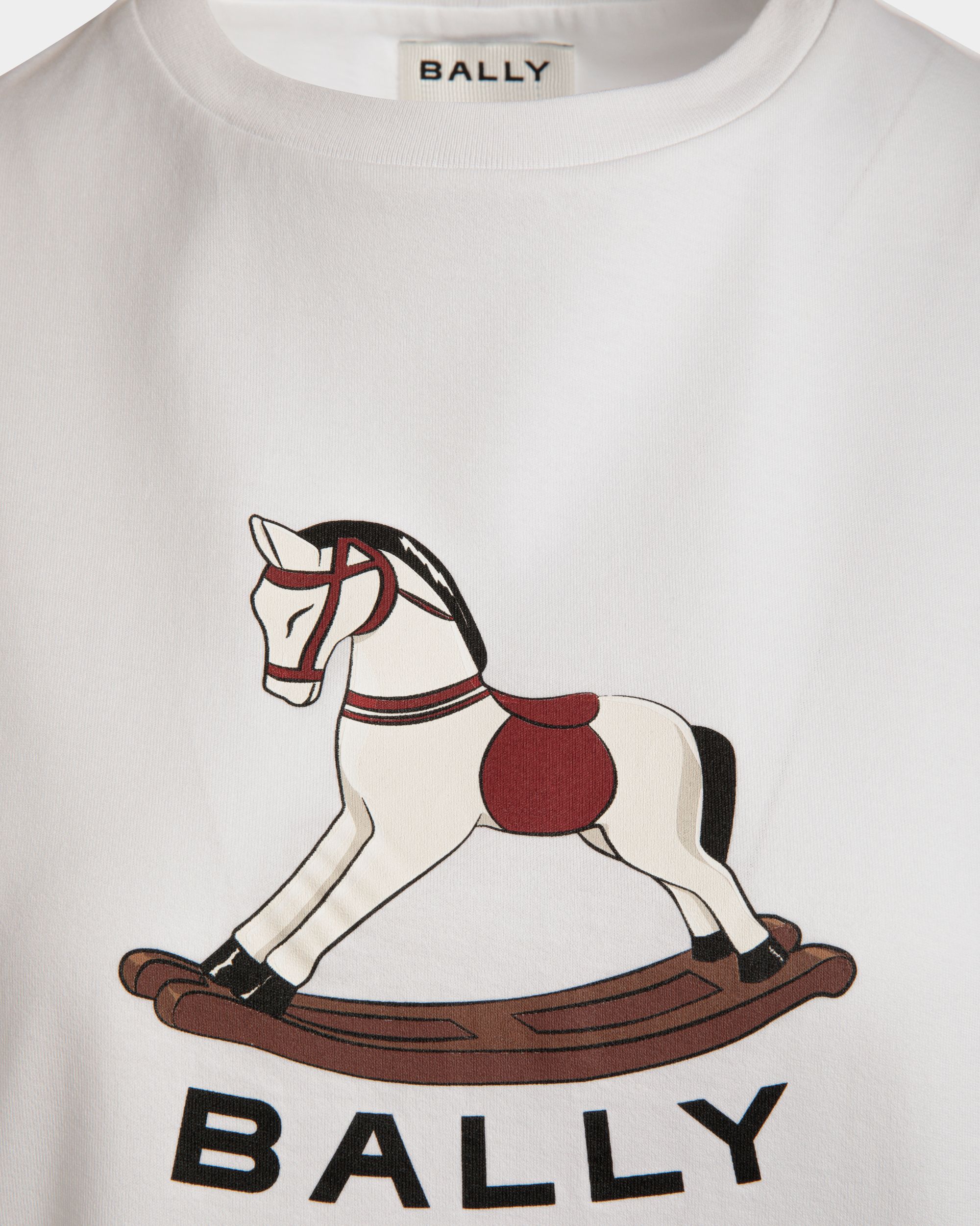 T-Shirt Mit Beni Bischof Schaukelpferd-Print Aus Weißer Baumwolle - Women's - Bally - 04