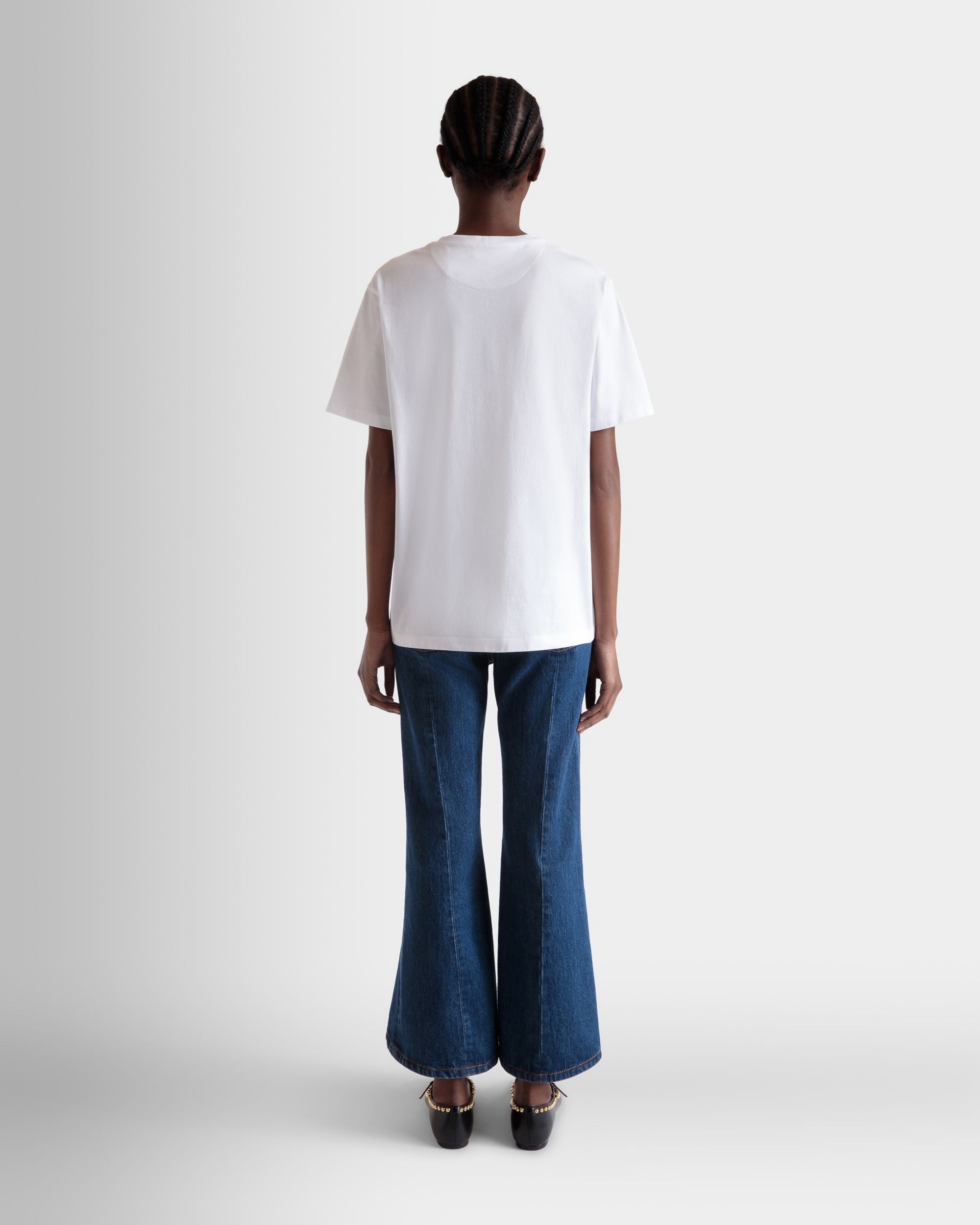 T-Shirt In Cotone Bianco Con Stampa Rocking Horse Di Beni Bischof - Donna - Bally - 06